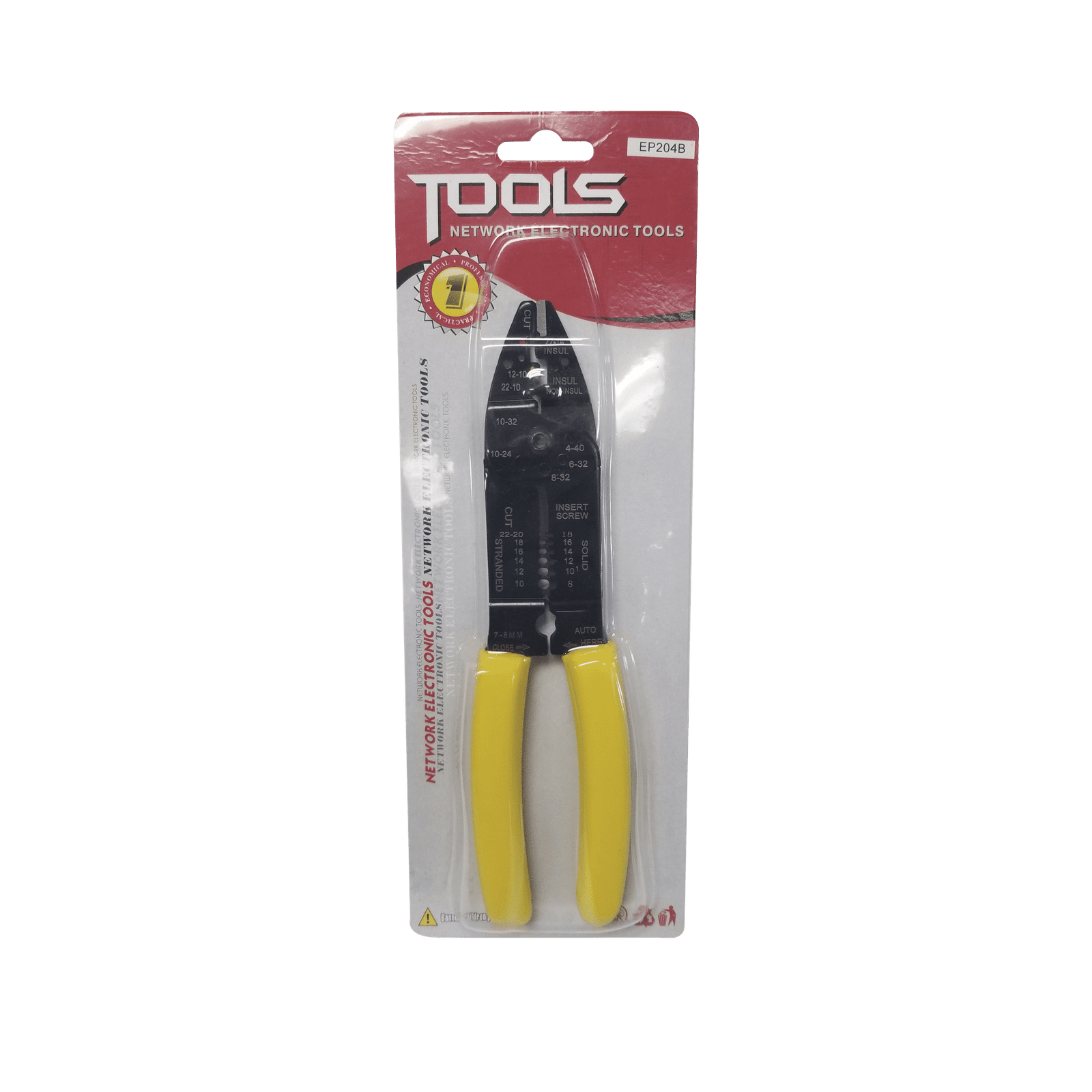 Pinza Cortacables / Pelacables 10 a 22 AWG con Plegador de Conectores. EP204B - EPCOM POWERLINE