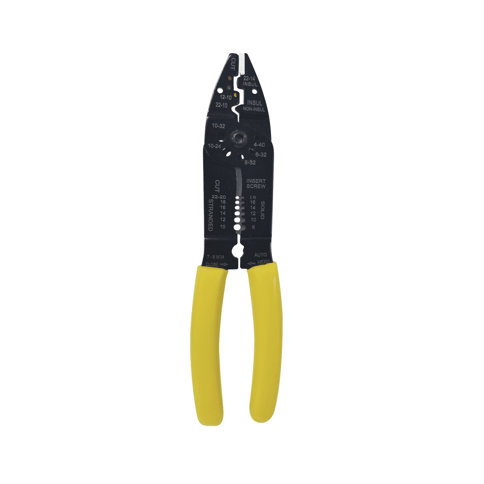 Pinza Cortacables / Pelacables 10 a 22 AWG con Plegador de Conectores. EP204B - EPCOM POWERLINE