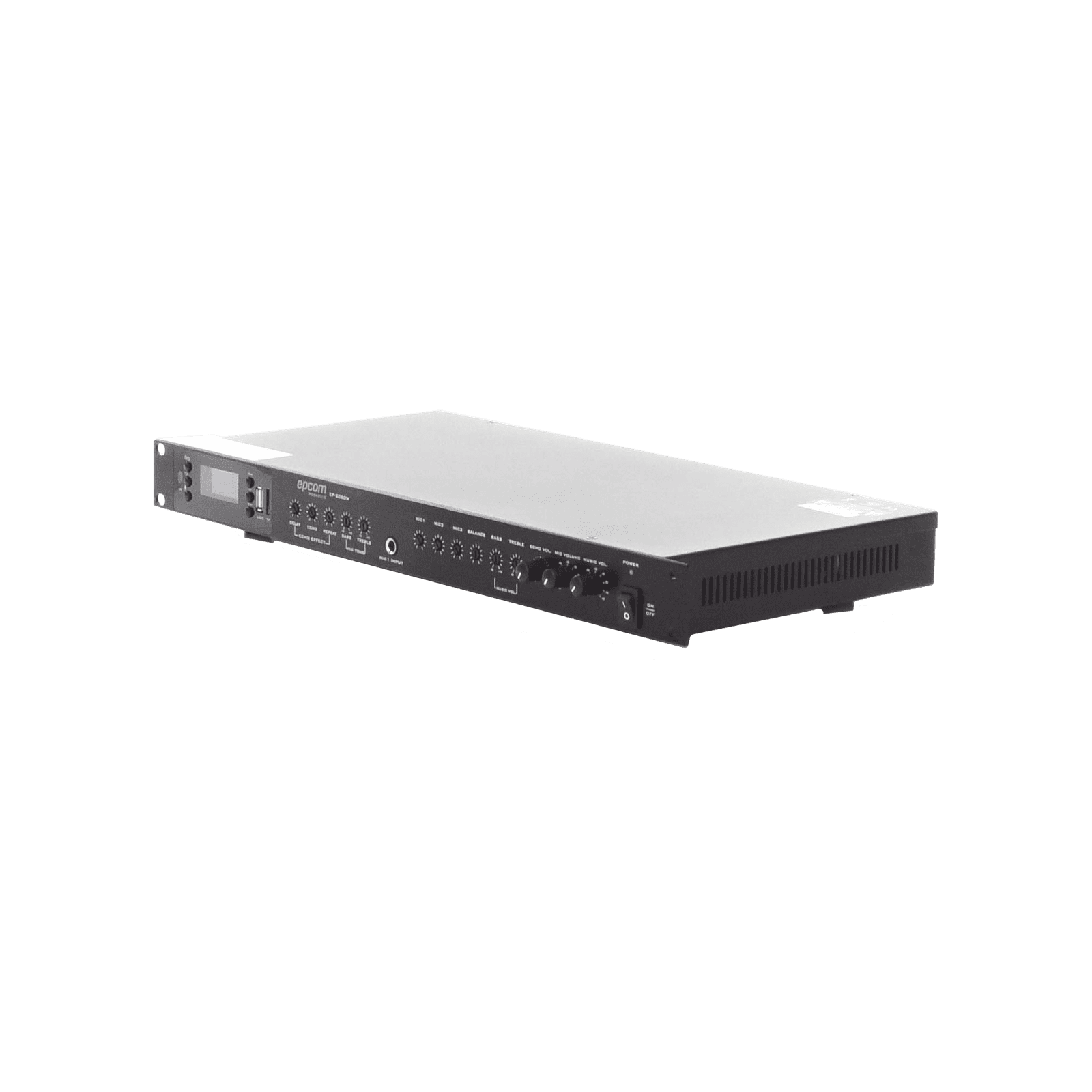 Amplificador de Audio | 2 x 60W | Baja Impedancia 4 – 8Ω | Reproductor Bluetooth, USB, SD | Efectos Integrados Delay, Echo, Repeat EP2060W - EPCOM PROAUDIO