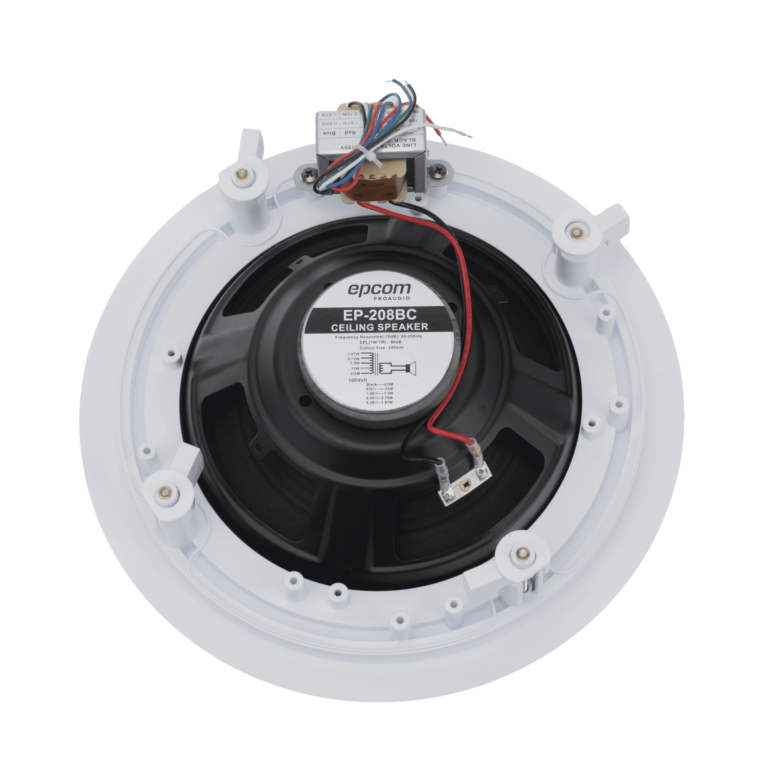 Altavoz de Techo | 8″ | 1.87w – 15w | 70/100v | Material ABS | Rejilla Metálica EP-208BC - EPCOM PROAUDIO
