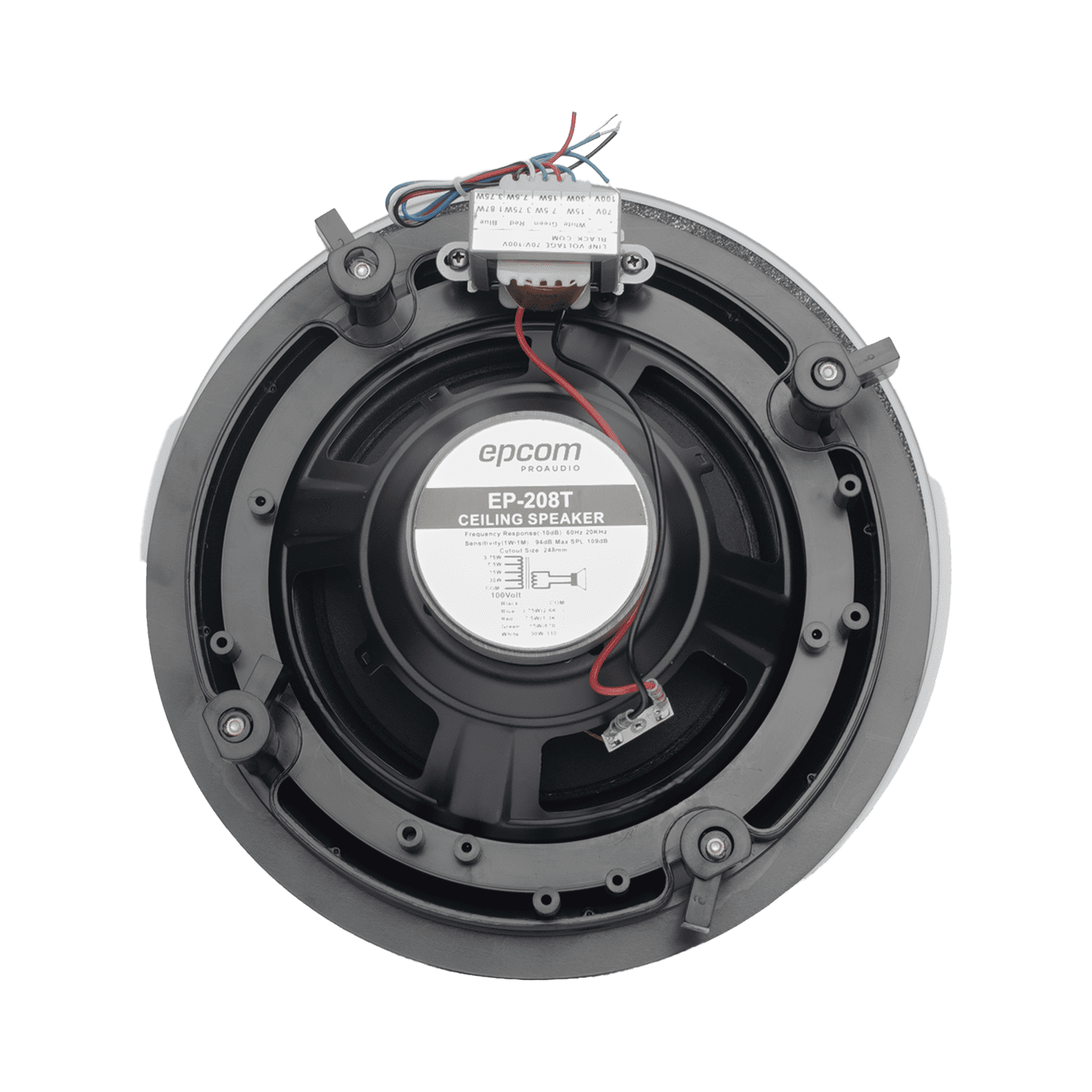 Altavoz de 2 vías | Montaje en Techo | 8″ | 1.87 – 30 W | 70/100V | 94 dB de Sensibilidad EP-208T - EPCOM PROAUDIO