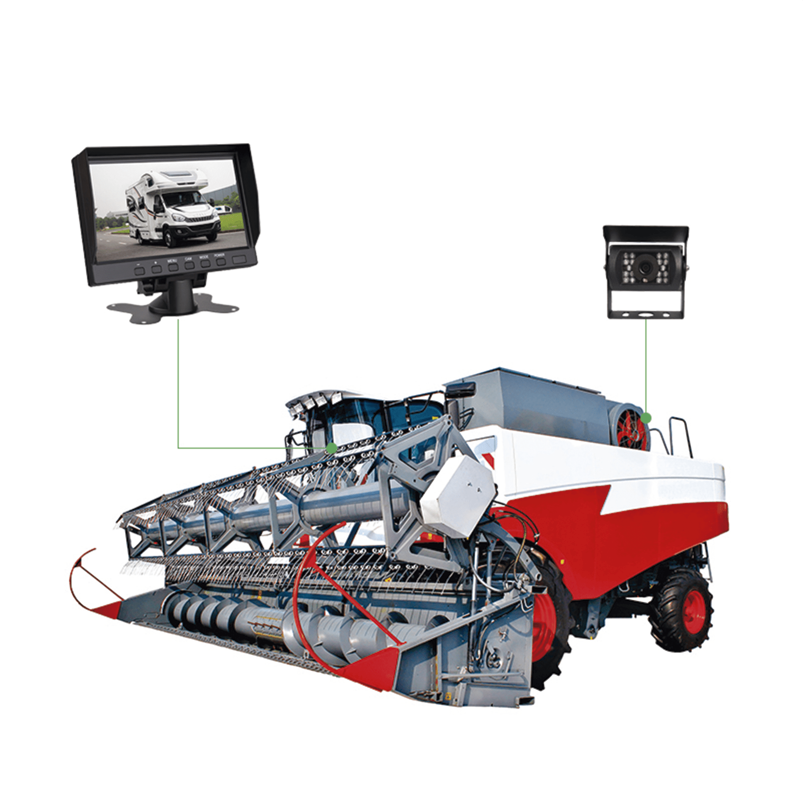Sistema Profesional de Cámara de Reversa y Monitor Alámbrico para Vehículos de Trabajo y Montacargas EP790J - EPCOM