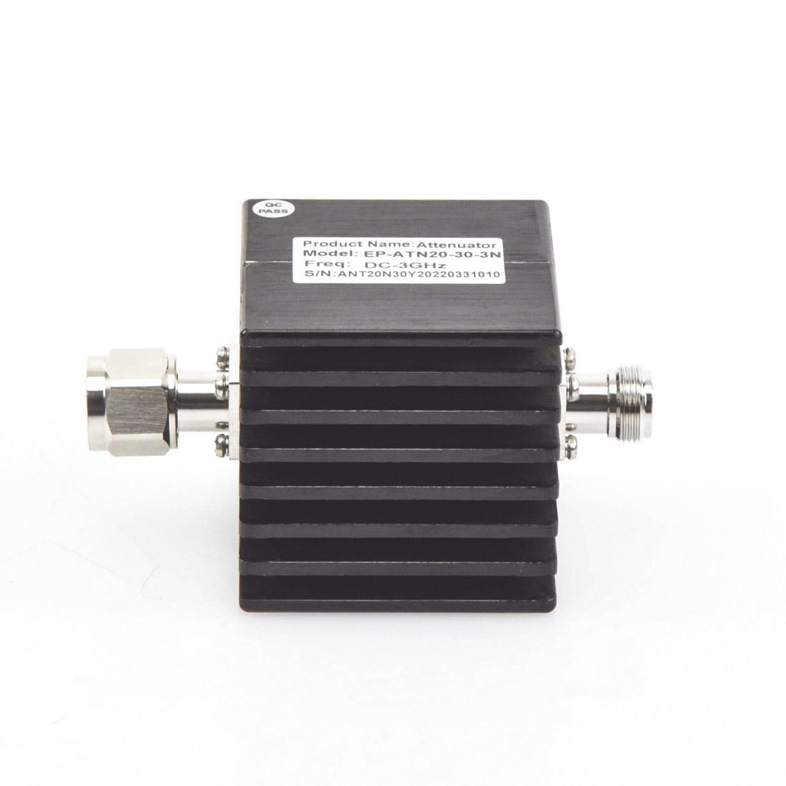 Atenuador en Línea de 30 dB, 20 Watt Máx. CD-3 GHz, Interiores, N Macho-Hembra. EP-ATN-2030-3N - EPCOM