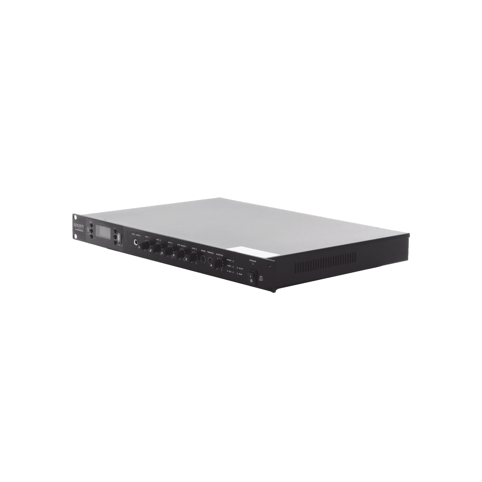 Amplificador de Audio | 1 canal | 350 W | Sistema 100V y Baja Impedancia | 4 Entradas de Micrófono Balanceadas | Bluetooth | USB | SD | FM | Montaje en Rack EP-B350DTB - EPCOM PROAUDIO