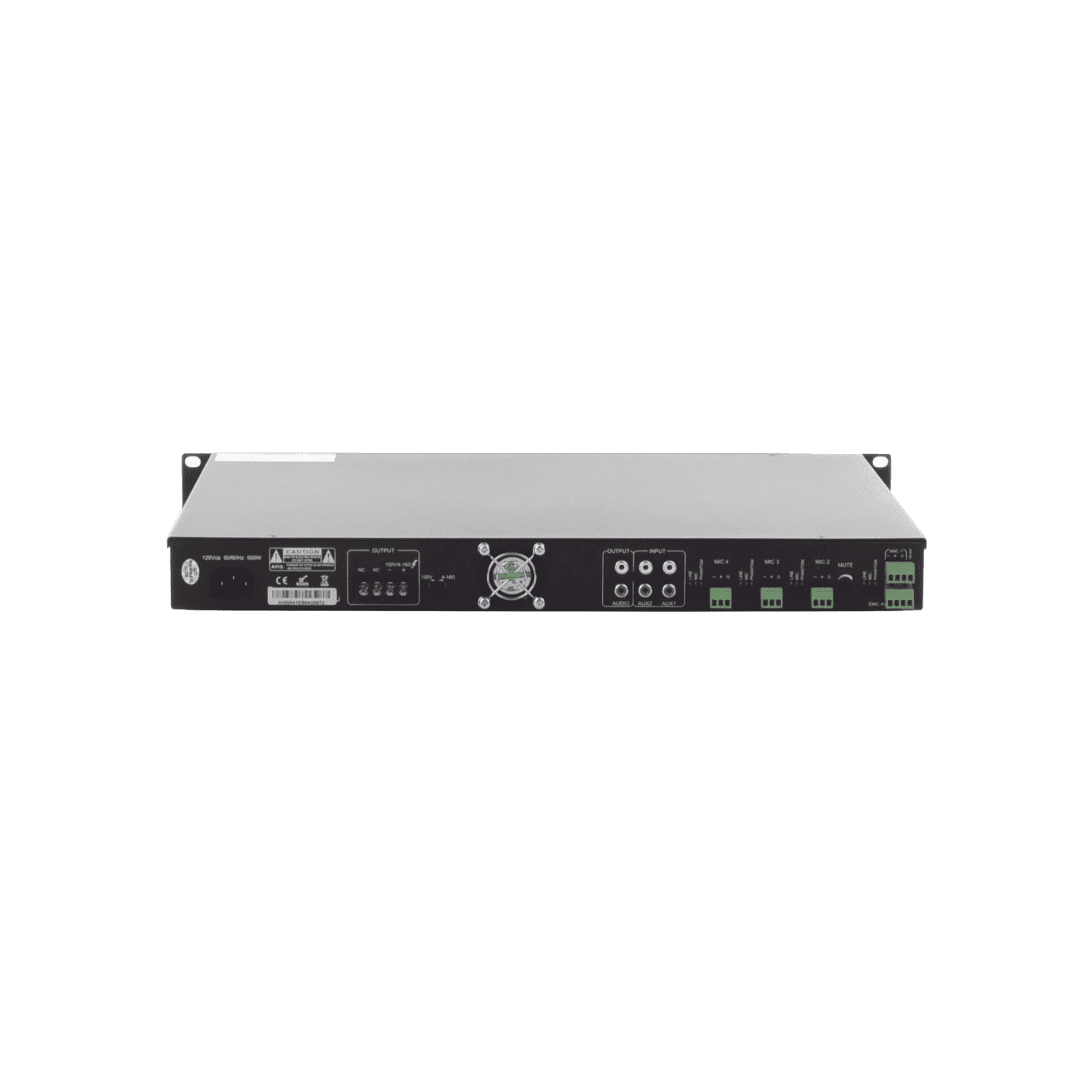 Amplificador de Audio | 1 canal | 350 W | Sistema 100V y Baja Impedancia | 4 Entradas de Micrófono Balanceadas | Bluetooth | USB | SD | FM | Montaje en Rack EP-B350DTB - EPCOM PROAUDIO
