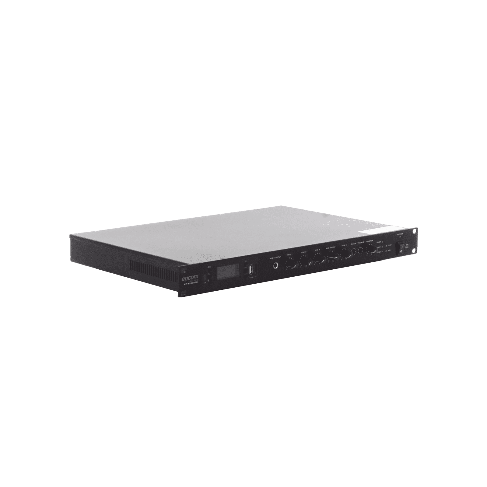 Amplificador de Audio | 1 canal | 350 W | Sistema 100V y Baja Impedancia | 4 Entradas de Micrófono Balanceadas | Bluetooth | USB | SD | FM | Montaje en Rack EP-B350DTB - EPCOM PROAUDIO