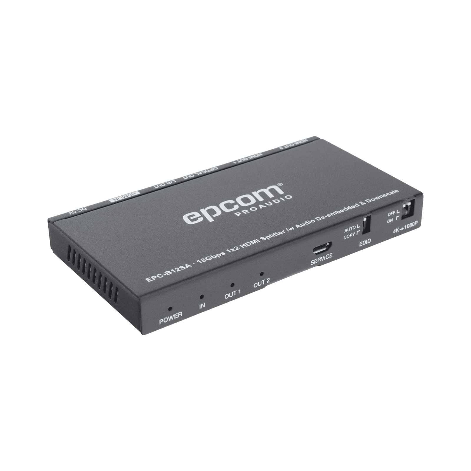 Splitter HDMI 1×2 | 4K@60Hz | Extractor de Audio | Down Scaler | HDR  4:4:4 | EDID | 18Gbps EPC-B12SA - EPCOM PROAUDIO