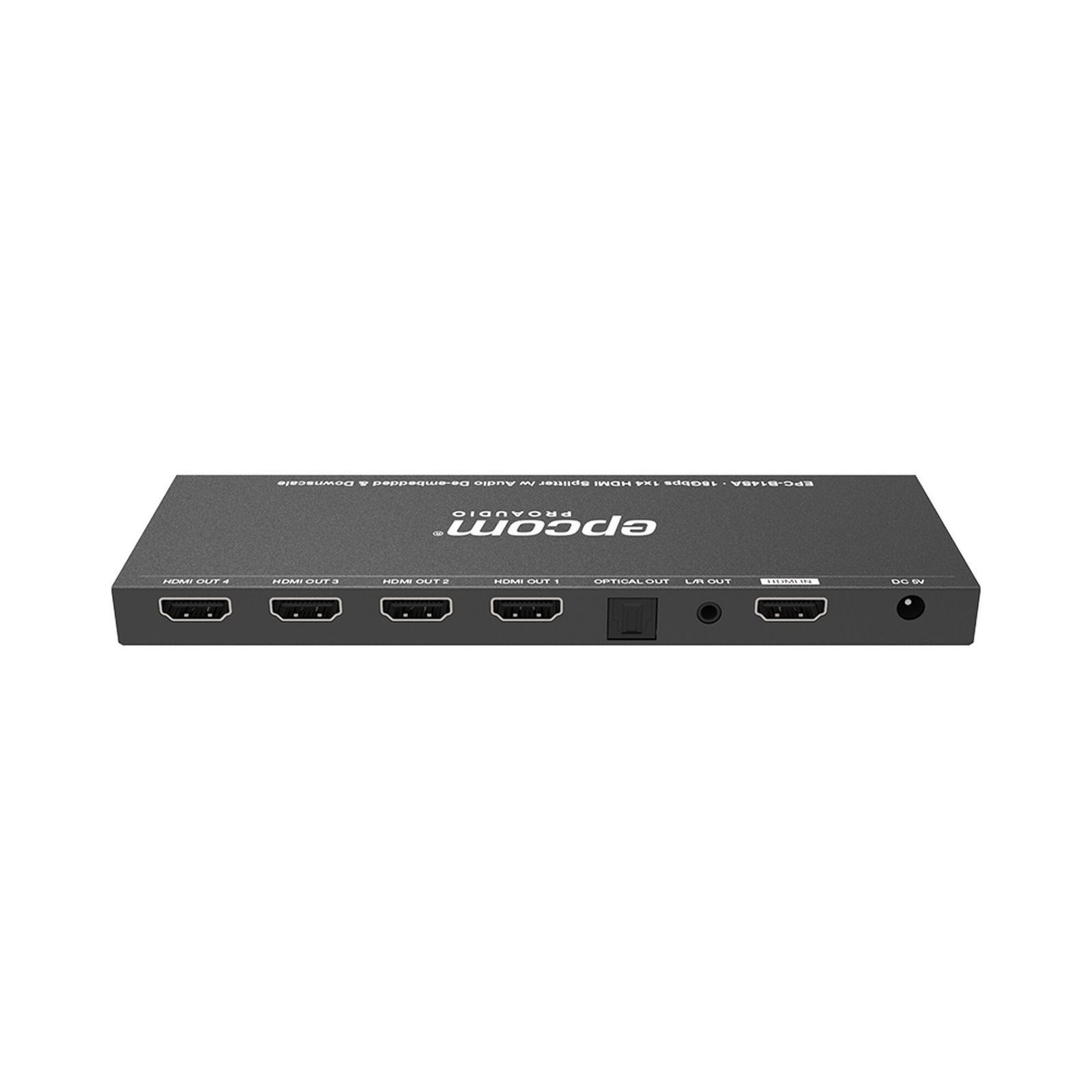 Splitter HDMI 1×4 | 4K@60Hz | Extractor de Audio | Down Scaler | HDR 4:4:4 | EDID | 18Gbps EPC-B14SA - EPCOM PROAUDIO