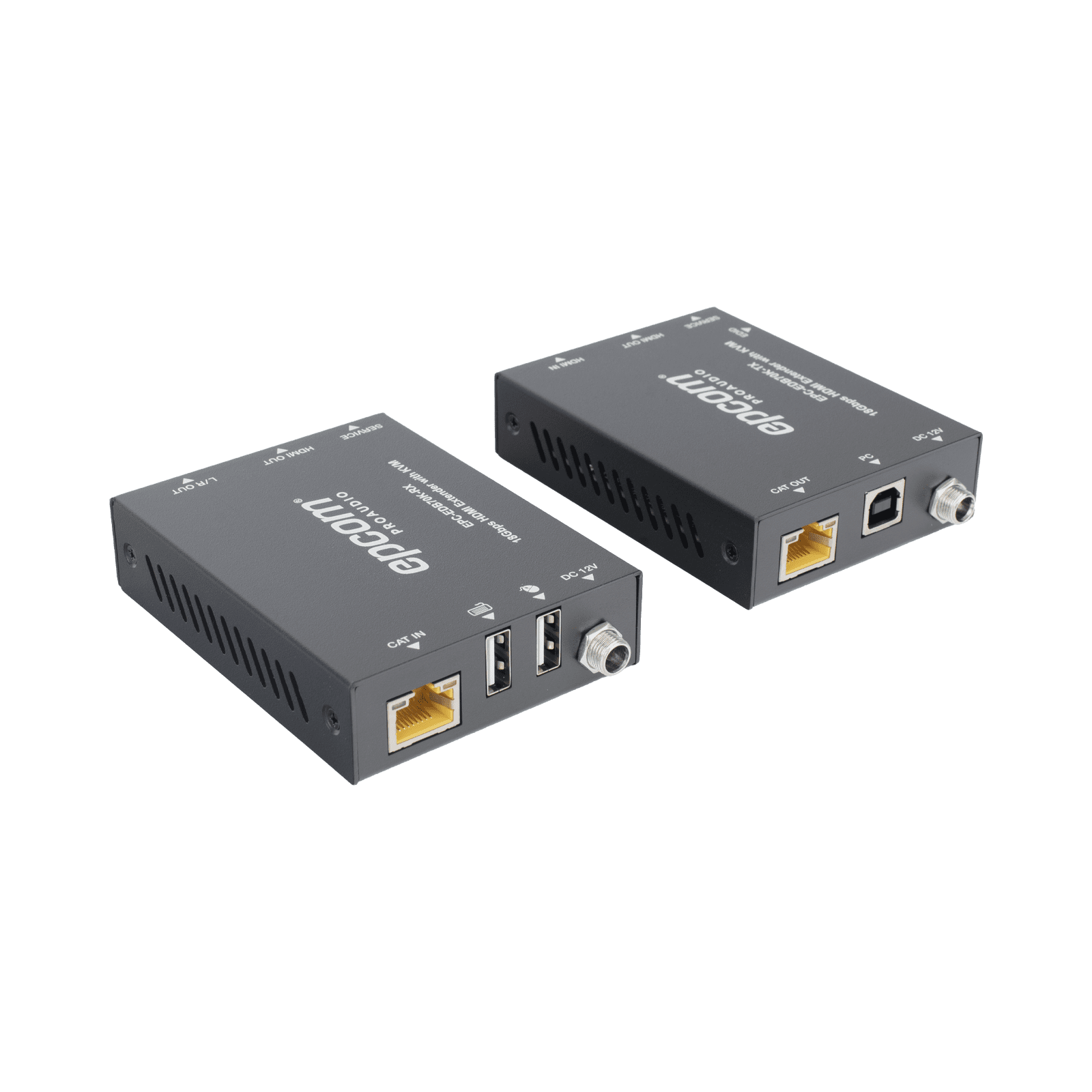 Kit Extensor HDMI con KVM | 70m | 4K2K@60Hz | 4:4:4 | HDMI2.0b y HDCP 2.2 | Salida de Audio 3.5mm | Admite PoC | Admite USB 1.1 EPC-EDB70K - EPCOM PROAUDIO