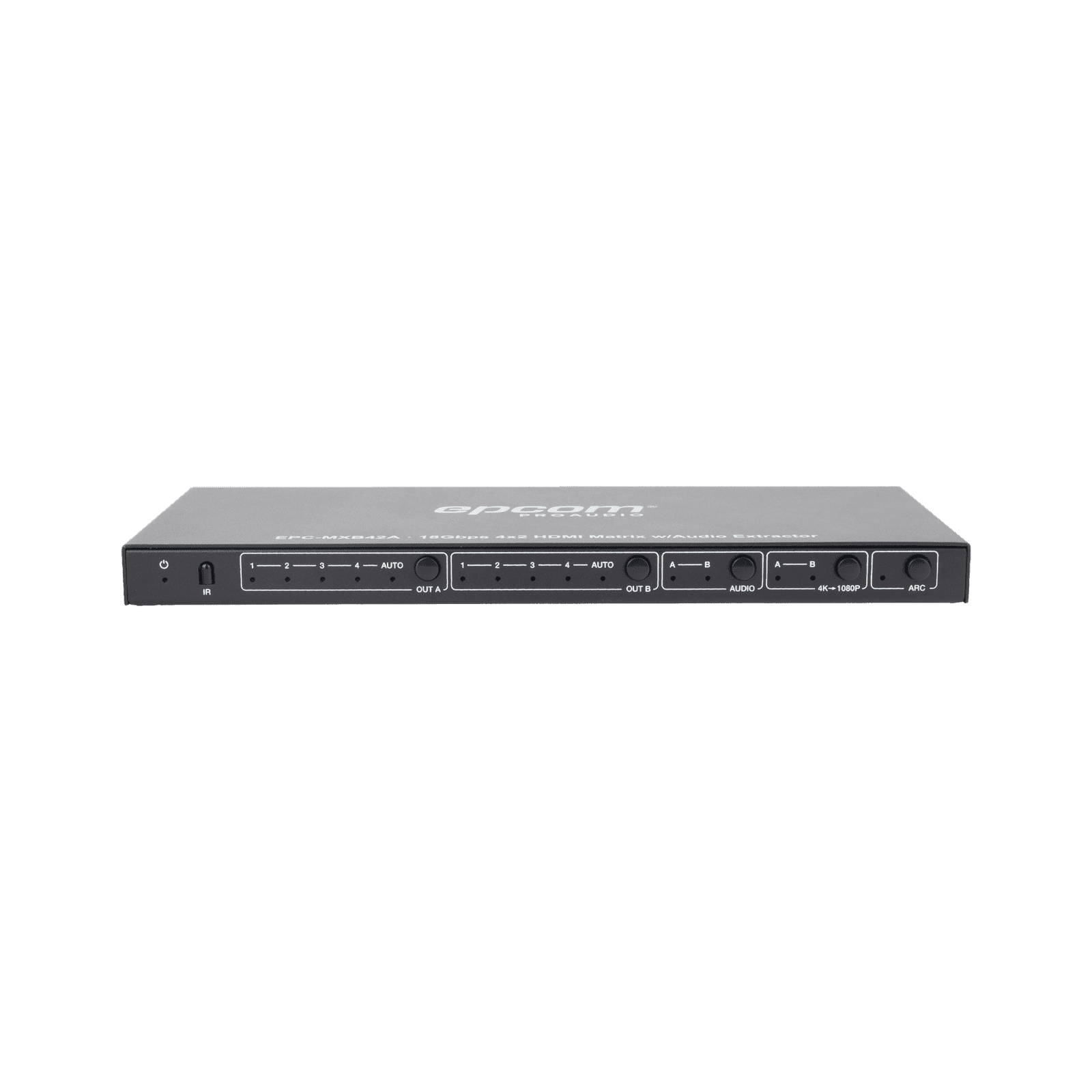 Matricial HDMI | 4×2 | 4K2K@60Hz | HDR | YCbCr 4:4:4 | EDID Auto | Extractor de Audio | Salida de audio análoga y digitalizados | HDCP 2.2 | 18 Gbps EPC-MXB42A - EPCOM PROAUDIO