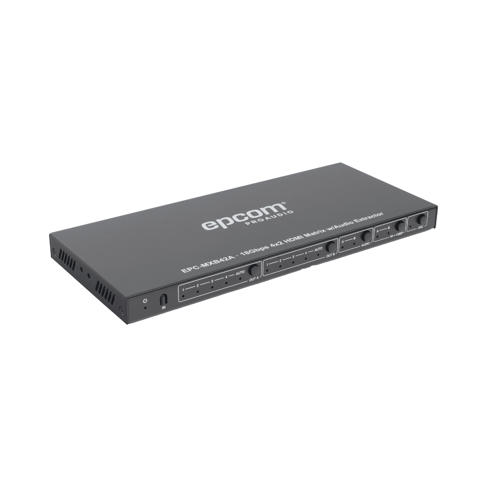 Matricial HDMI | 4×2 | 4K2K@60Hz | HDR | YCbCr 4:4:4 | EDID Auto | Extractor de Audio | Salida de audio análoga y digitalizados | HDCP 2.2 | 18 Gbps EPC-MXB42A - EPCOM PROAUDIO