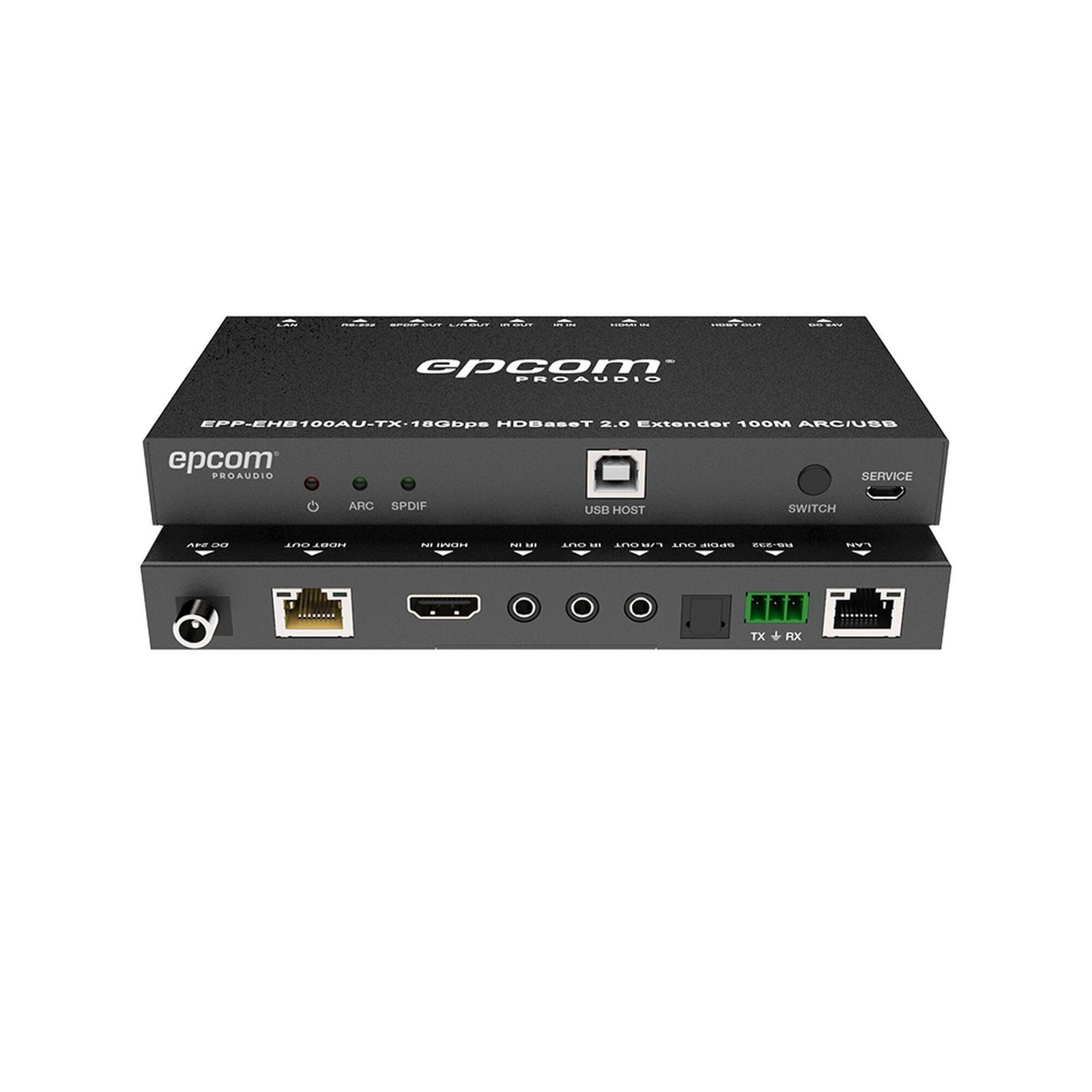 Kit Extensor HDMI | 4K2K@60HZ | HDR 4:4:4 | HDBaseT | 100M | Salida de Audio | HDCP 2.2 | IR Bidireccional | Admite la función USB KVM EPP-EHB100AU - EPCOM PROAUDIO