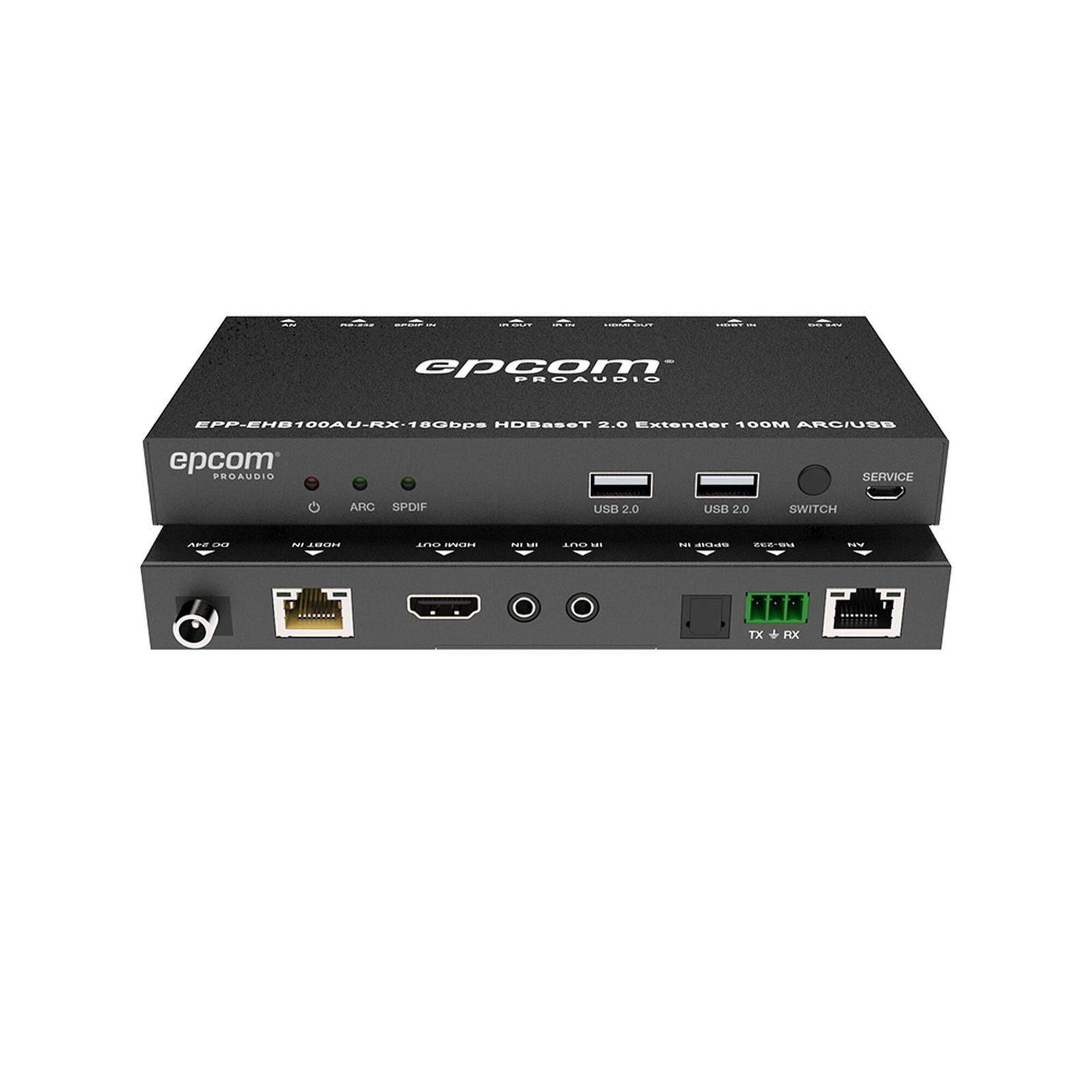 Kit Extensor HDMI | 4K2K@60HZ | HDR 4:4:4 | HDBaseT | 100M | Salida de Audio | HDCP 2.2 | IR Bidireccional | Admite la función USB KVM EPP-EHB100AU - EPCOM PROAUDIO