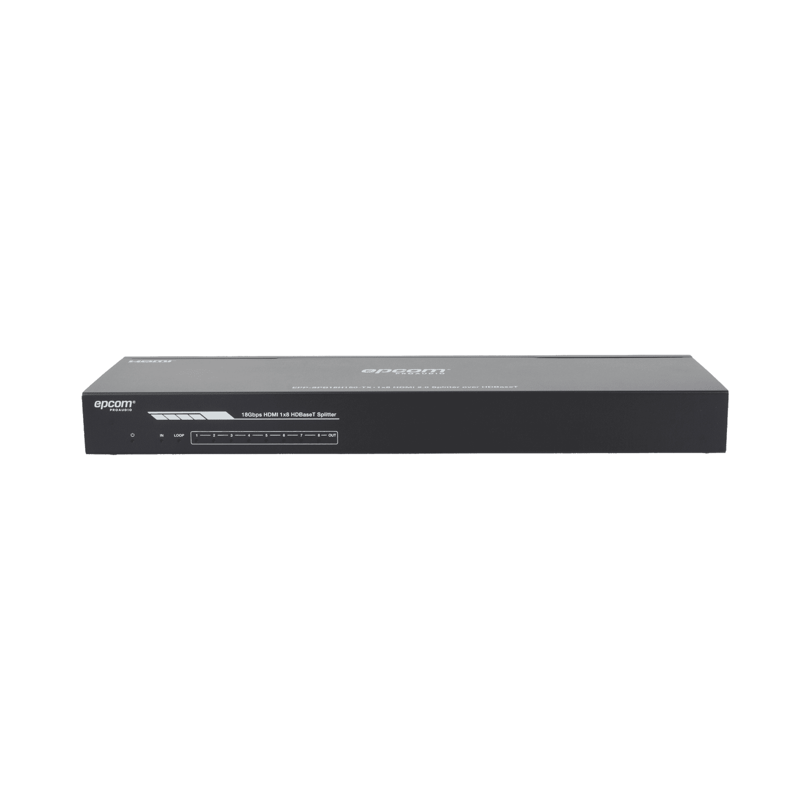 Splitter mas Extensor de Video | 1×8 | ProAV | HDBaseT™ | 120m en 4K@60Hz | 150m en 1080p@60Hz | Cat6/6a/7 | Gestión Avanzada EDID | Control IR y RS232 | PoC | Salida de Audio EPP-SPB18H150 - EPCOM PROAUDIO