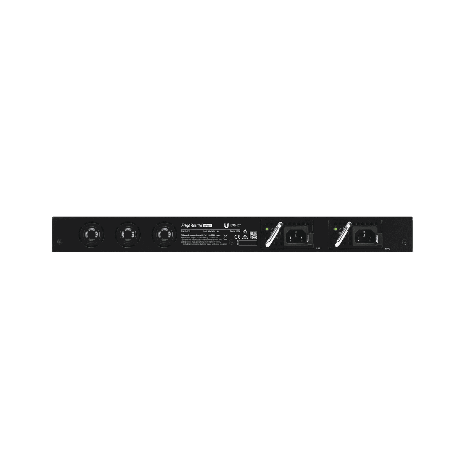 EdgeRouter INFINITY de 8 puertos SFP+ 10 G + 1 puerto RJ45 Gigabit, throughput 80 Gbps, 16 núcleos y 16 GB RAM , fuentes de alimentación modulares Hot-Swappable ER-8-XG - UBIQUITI NETWORKS
