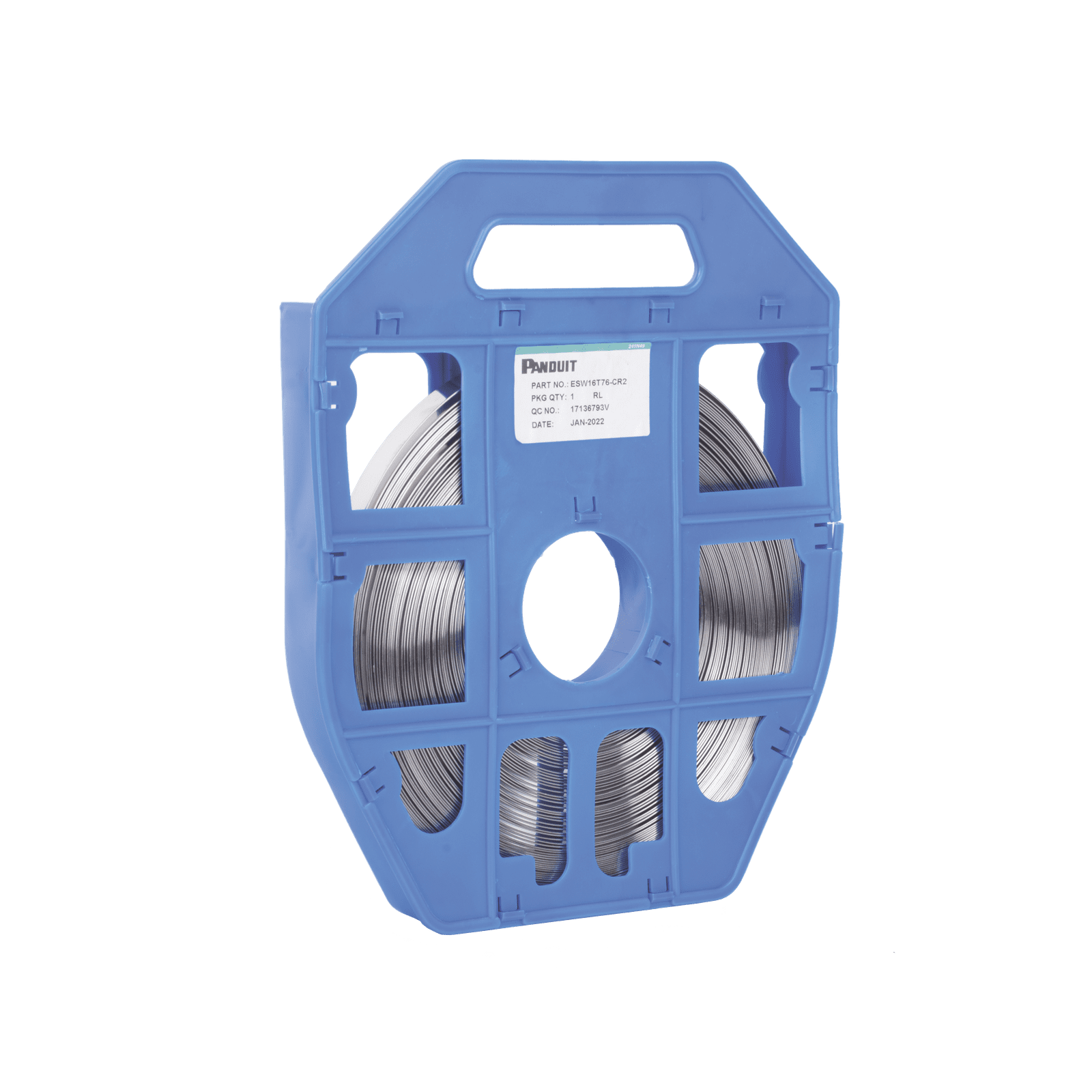 Fleje PanSteel™ de Acero Inoxidable 201, 16 mm de Ancho (5/8), 0.75 mm de Espesor, Rollo de 30.5 metros ESW16T76-CR2 - PANDUIT