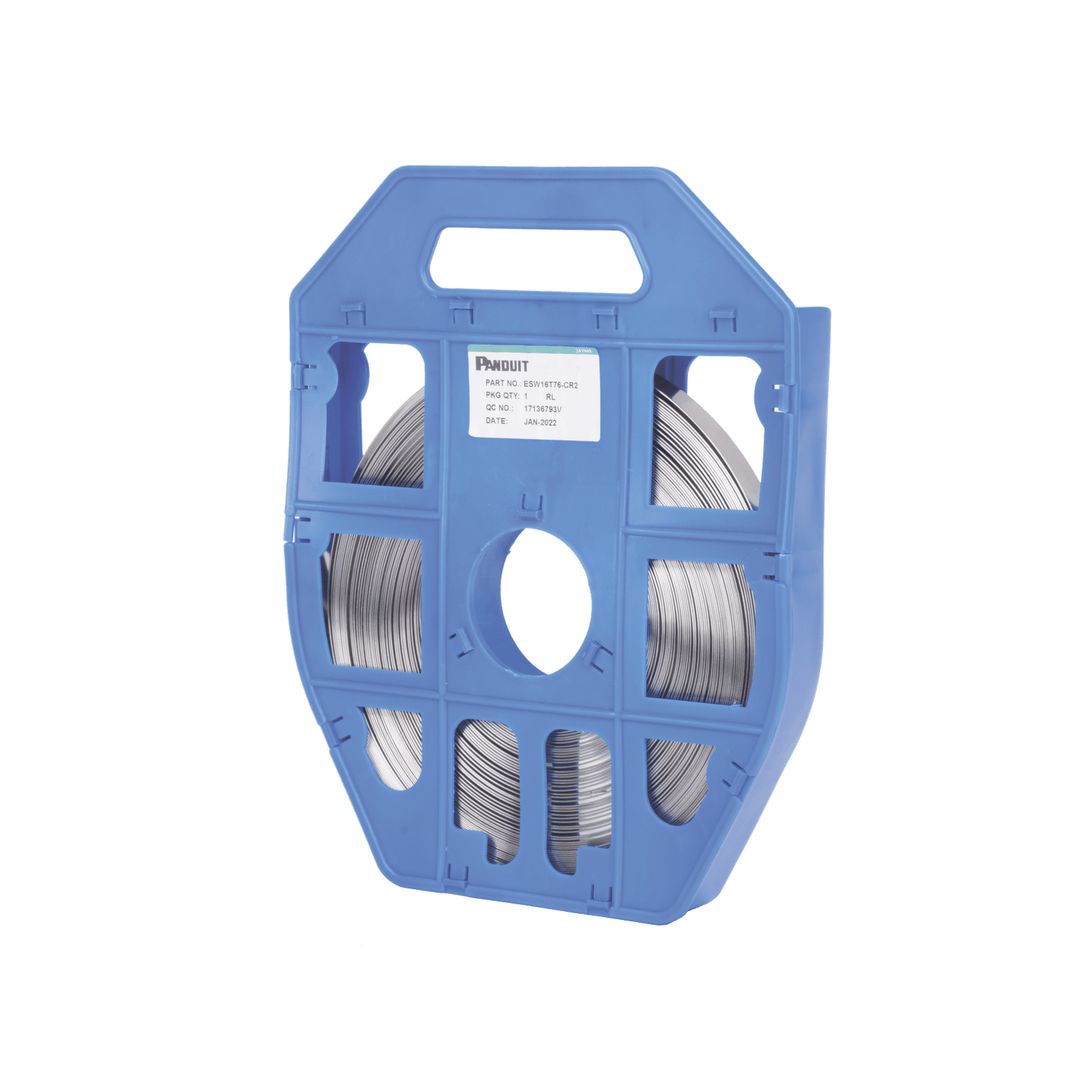 Fleje PanSteel™ de Acero Inoxidable 201, 16 mm de Ancho (5/8), 0.75 mm de Espesor, Rollo de 30.5 metros ESW16T76-CR2 - PANDUIT