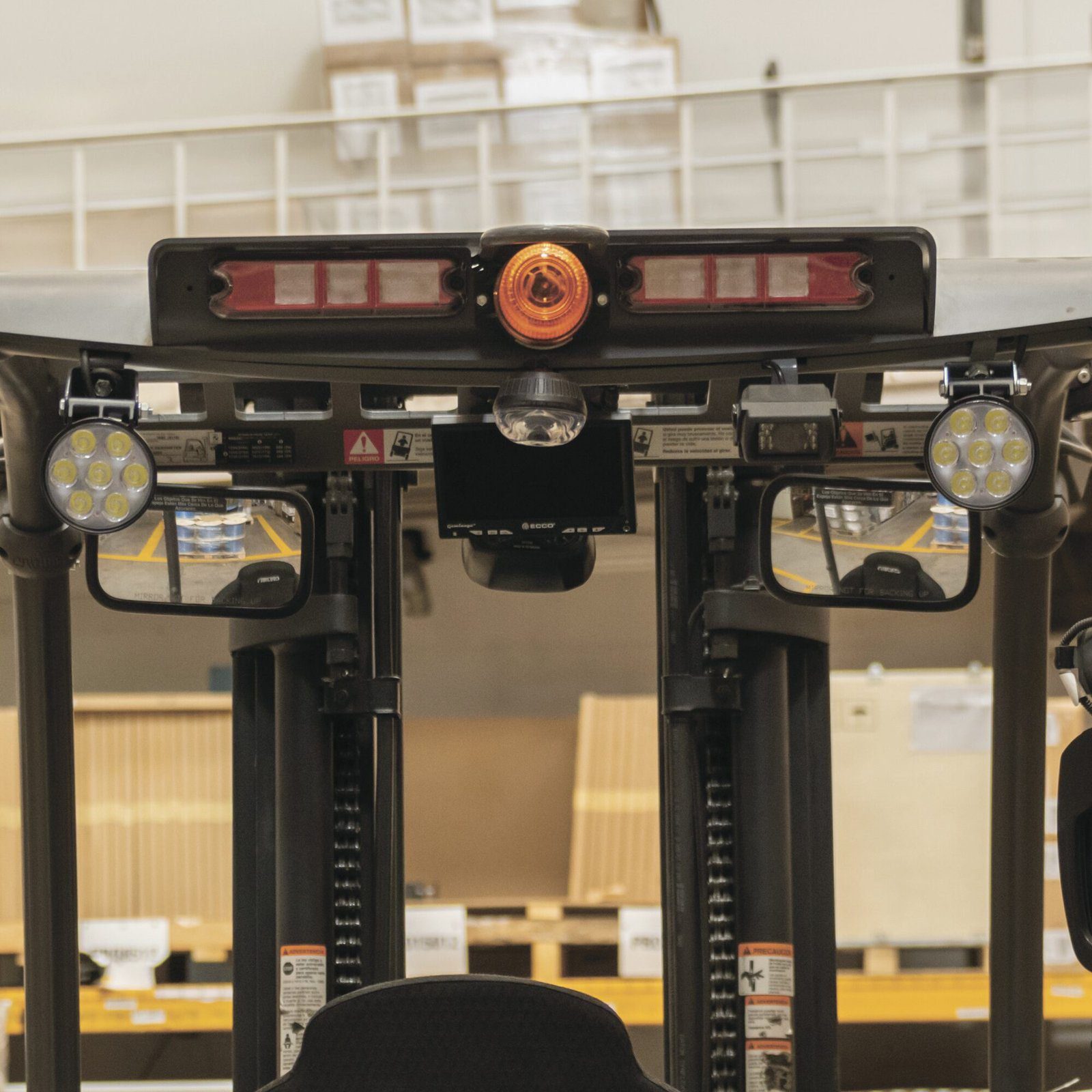Luz LED límite de arco color rojo, para zonas de trabajo en montacargas y vehiculos EW2030R - ECCO
