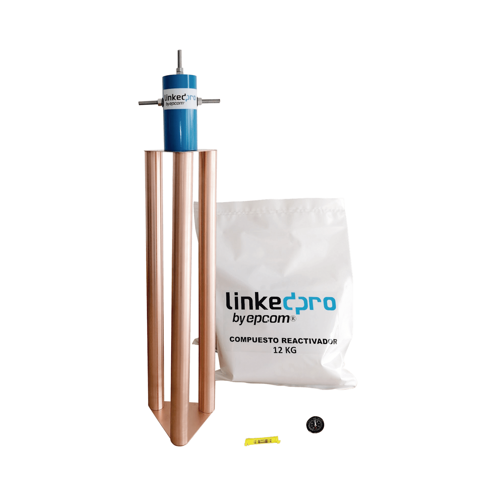 Electrodo para Corriente Máxima de 200 Amp. con Compuesto Mejorador de Terreno LP-GROUND-200A - LINKEDPRO BY EPCOM