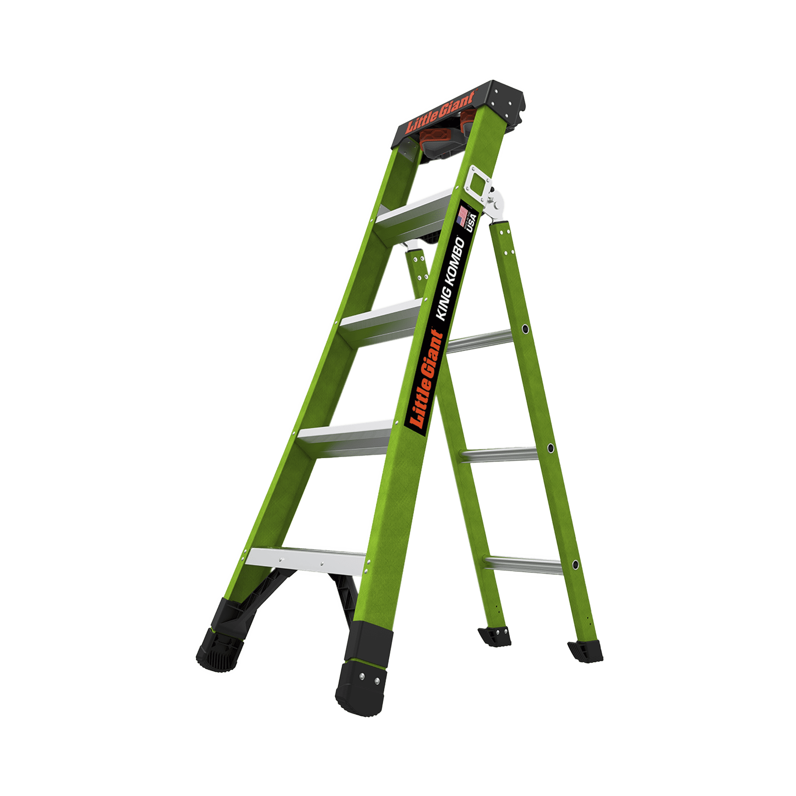 Escalera de Tijera 3 en 1 de 1.5 Metros, Fibra de Vidrio (SKU13906-001). Hecha en E.U.A. (Versión 2.0) KING-KOMBO2-5IAAC - Little Giant Ladder Systems