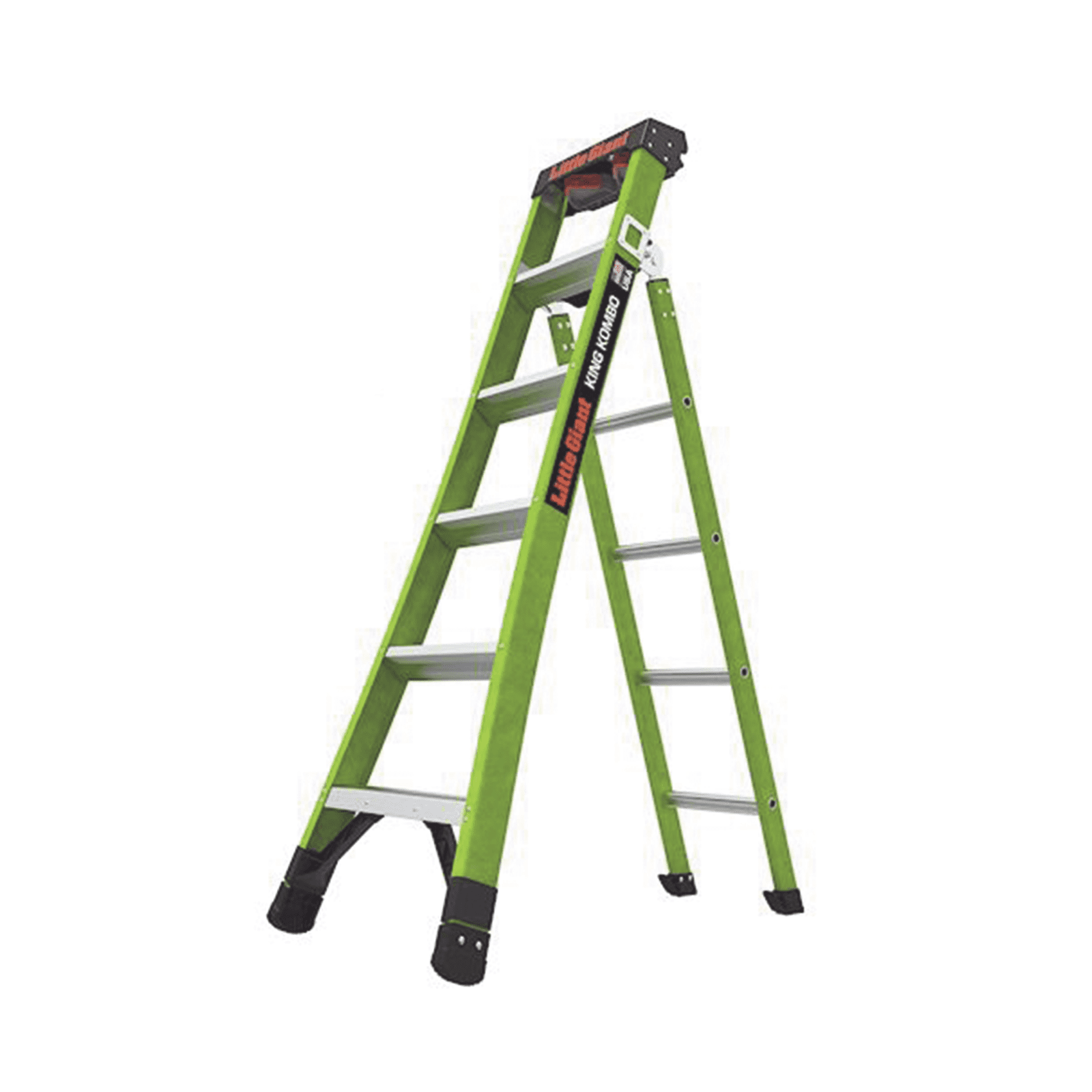 Escalera de Tijera 3 en 1 de 1.8 Metros, Fibra de Vidrio (SKU13906-001). Hecha en E.U.A. (Versión 2.0) KING-KOMBO2-6IA-AC - Little Giant Ladder Systems