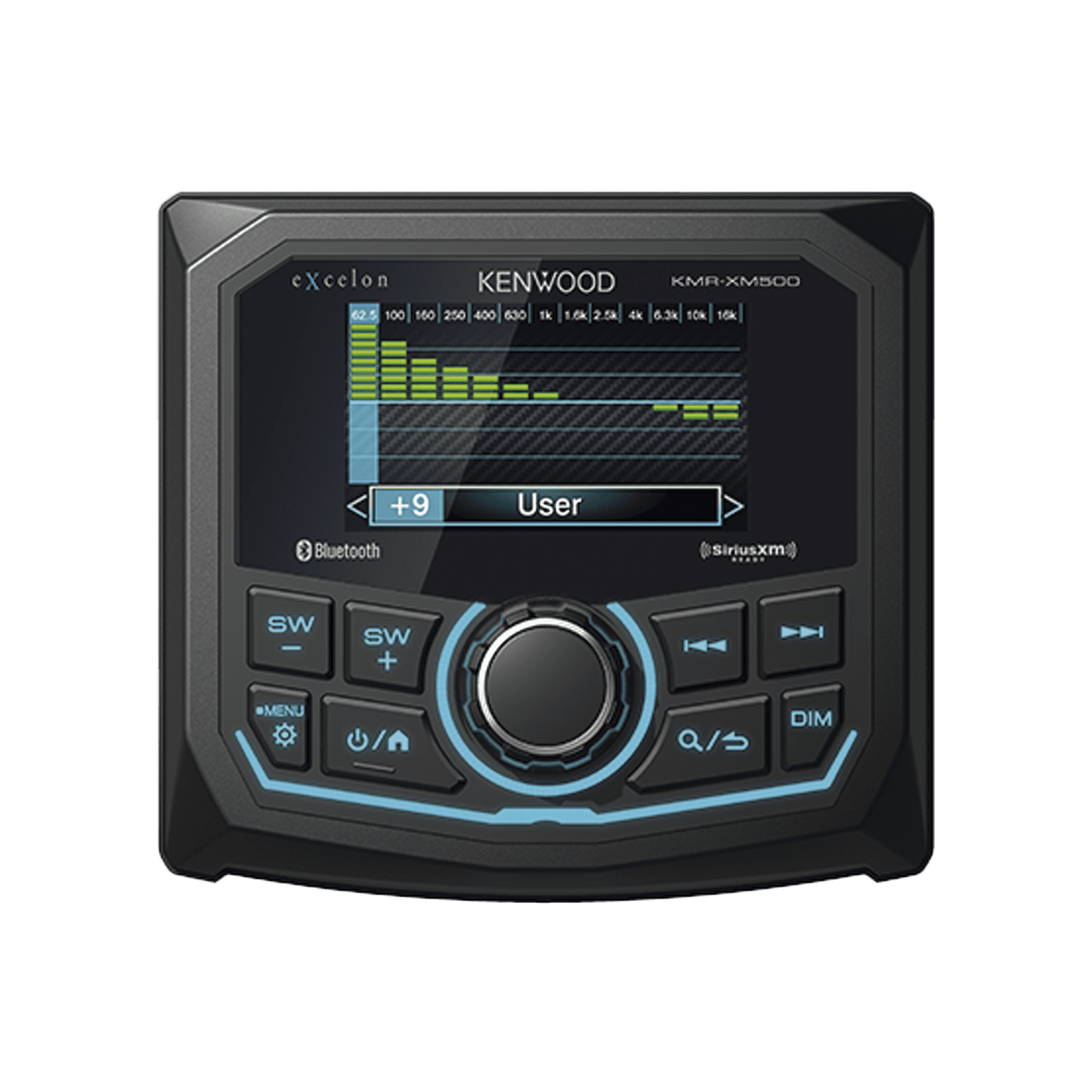 Estéreo marino sumergible IP66, con pantalla de 2.7 pulgadas, conexión Bluetooth, iluminación multicolor variable, con entrada USB KMR-XM500 - JVC KENWOOD