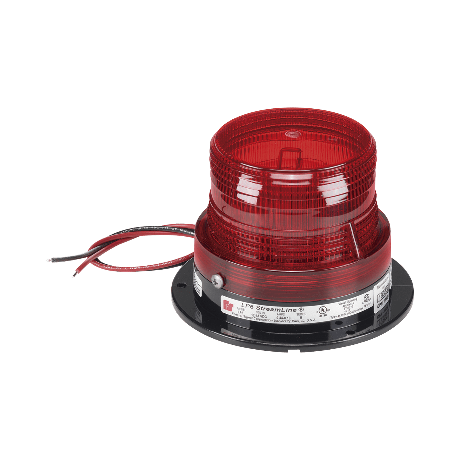 Estrobo Serie Streamline, Mini, 120 Vca, Rojo LP6-120-R - FEDERAL SIGNAL INDUSTRIAL