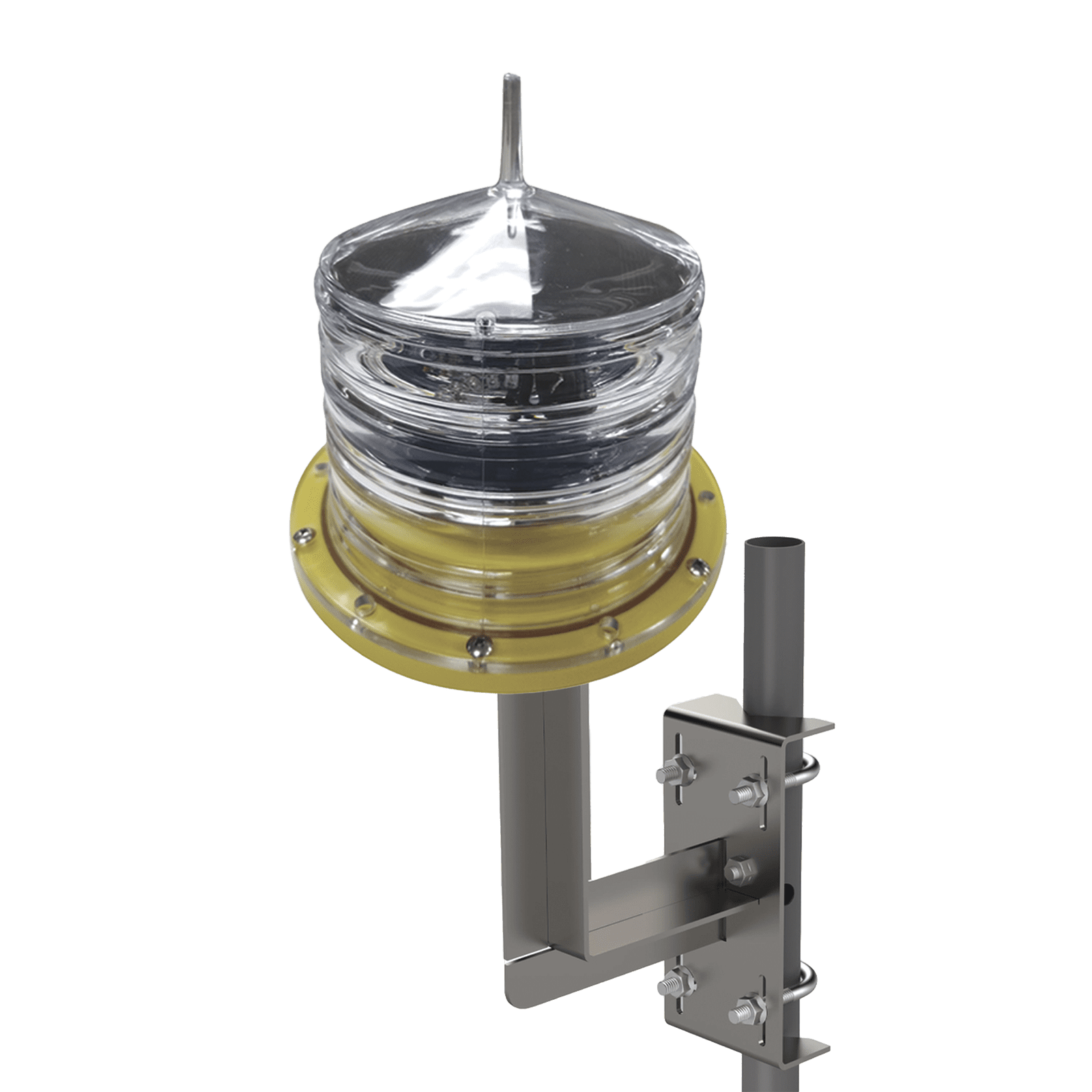 Estrobo led para Obstrucción Autónoma con Led Color Rojo con Panel Solar (Luz Fija o Estroboscópica configurable) / incluye montaje HLU3R2 EI-GSL-SE-HLU - EPCOM INDUSTRIAL