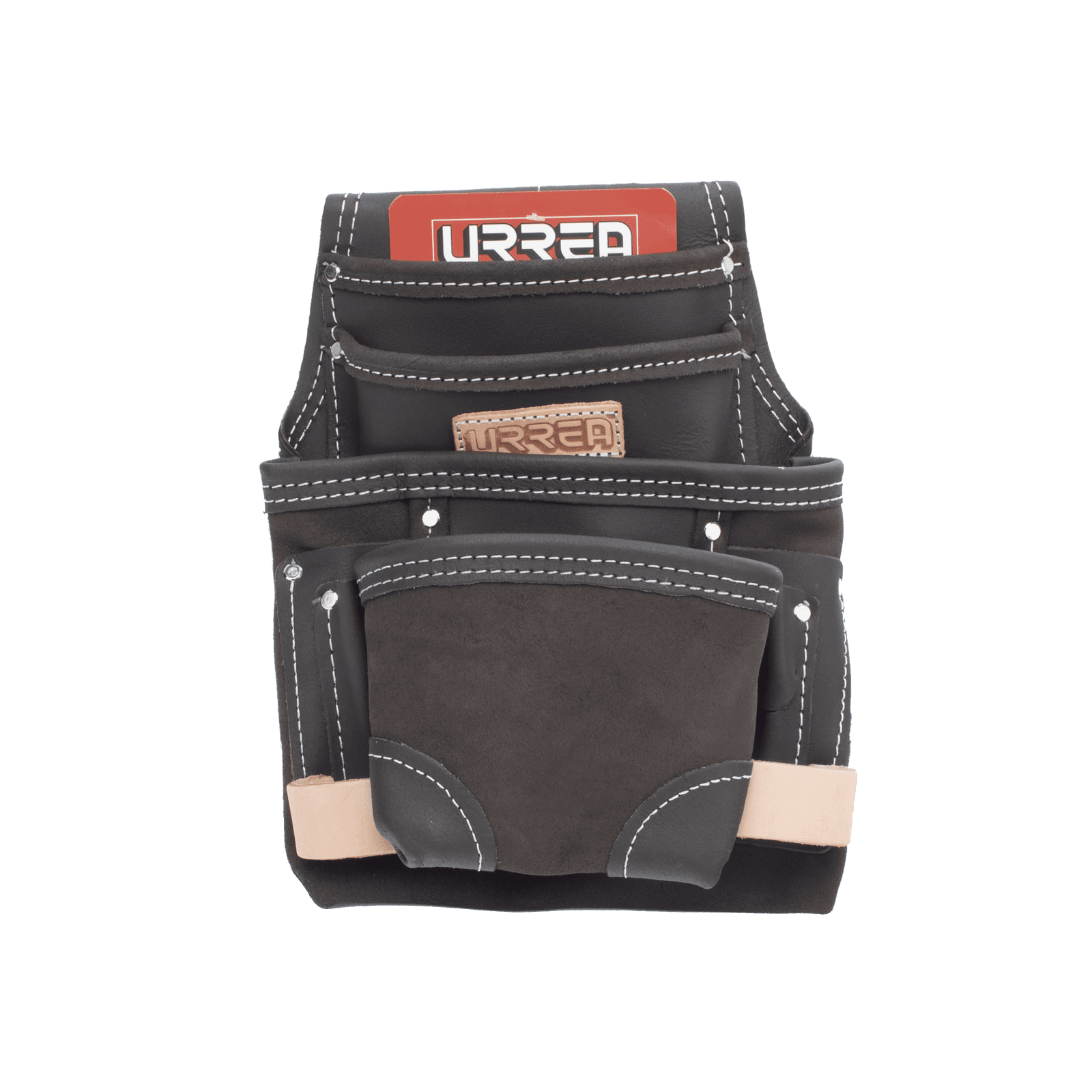 Estuche porta herramienta de piel aceitada con cinturón, con 10 bolsillos, medidas 24.1 x 31.8 cm. SYS-BN138 - URREA