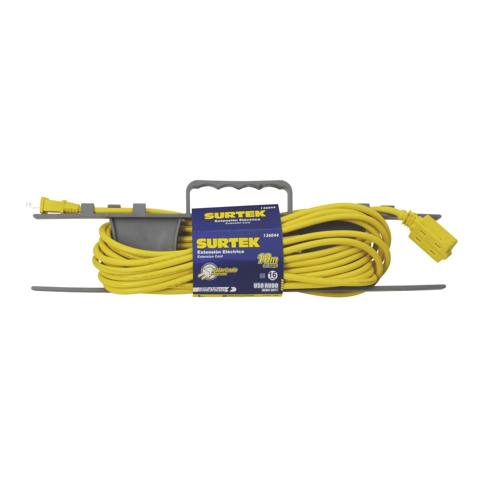 Extensión Eléctrica de Uso Rudo 6 metros / 127 V CA 10 A Máximo / Color Amarillo. SYS-136042 - SURTEK