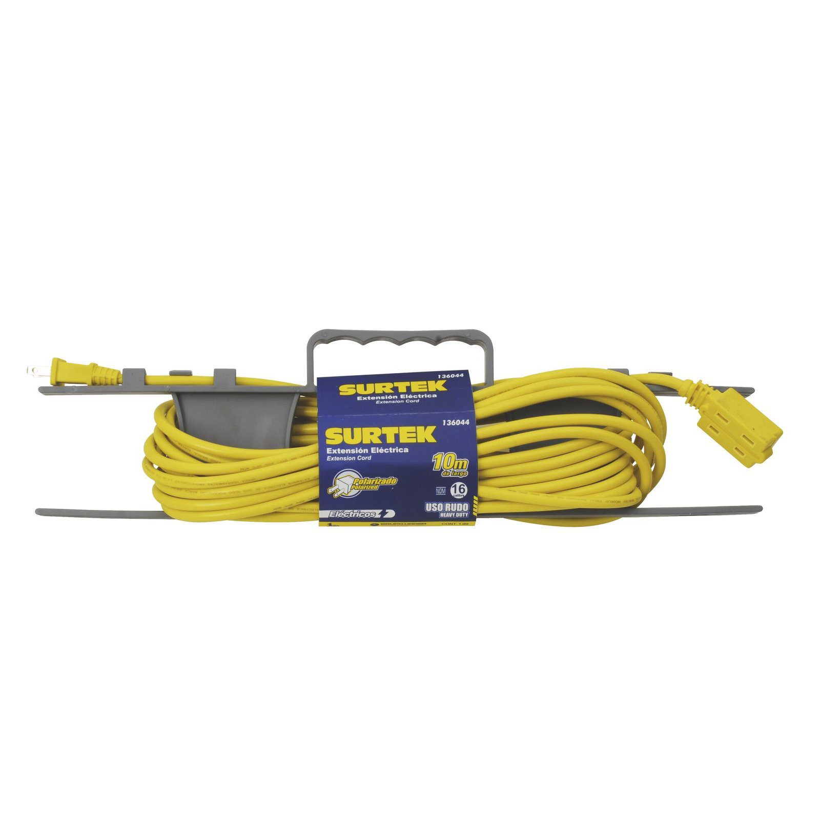 Extensión eléctrica de Uso Rudo 4 metros / 127 V CA 10 A Máximo / Color Amarillo. SYS-136041 - SURTEK