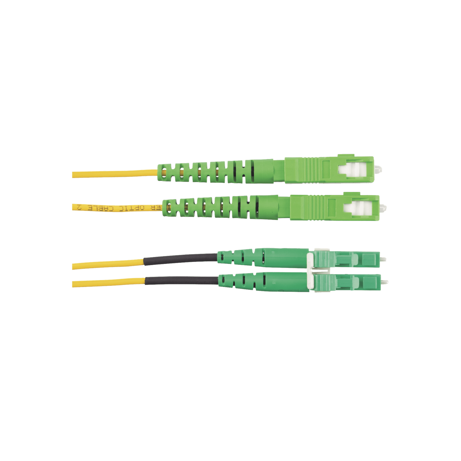 Jumper de Fibra Optica Monomodo 9/125 OS2, SC/APC-LC/APC Duplex, OFNR (Riser), Color Amarillo, 2 Metros F92ERANB1SNM002 - PANDUIT