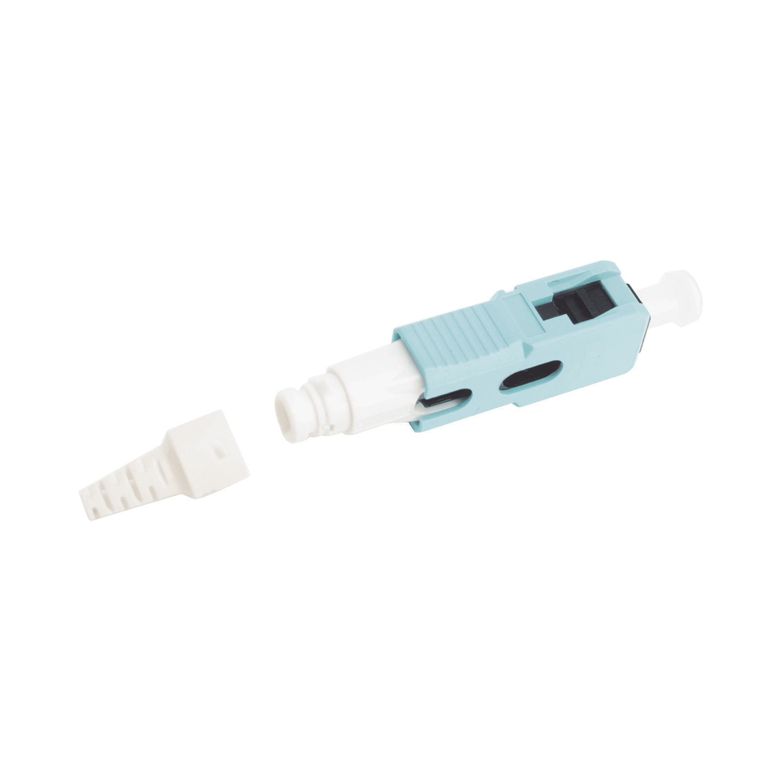 Conector de Fibra Óptica pre-pulido LightBow SC Simplex, multimodo 50/125 (OM3/OM4), re-terminable, color Aqua FC1-LB-SC5-9AQ - SIEMON