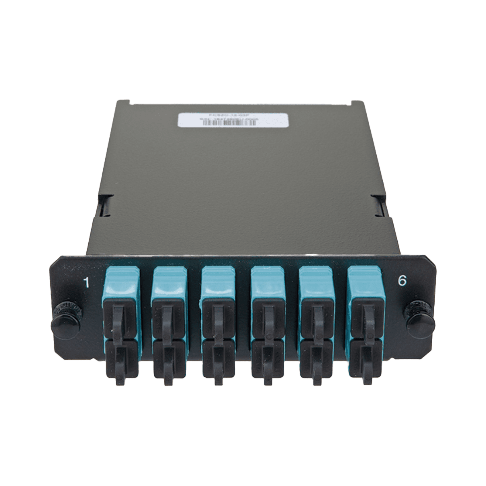 Placa Acopladora de Fibra Óptica FAP, Con 12 Pigtails y 6 Conectores SC Duplex (12 Fibras), Para Fibra Multimodo OM3/OM4, Color Aqua FCSZO-12-03P - PANDUIT