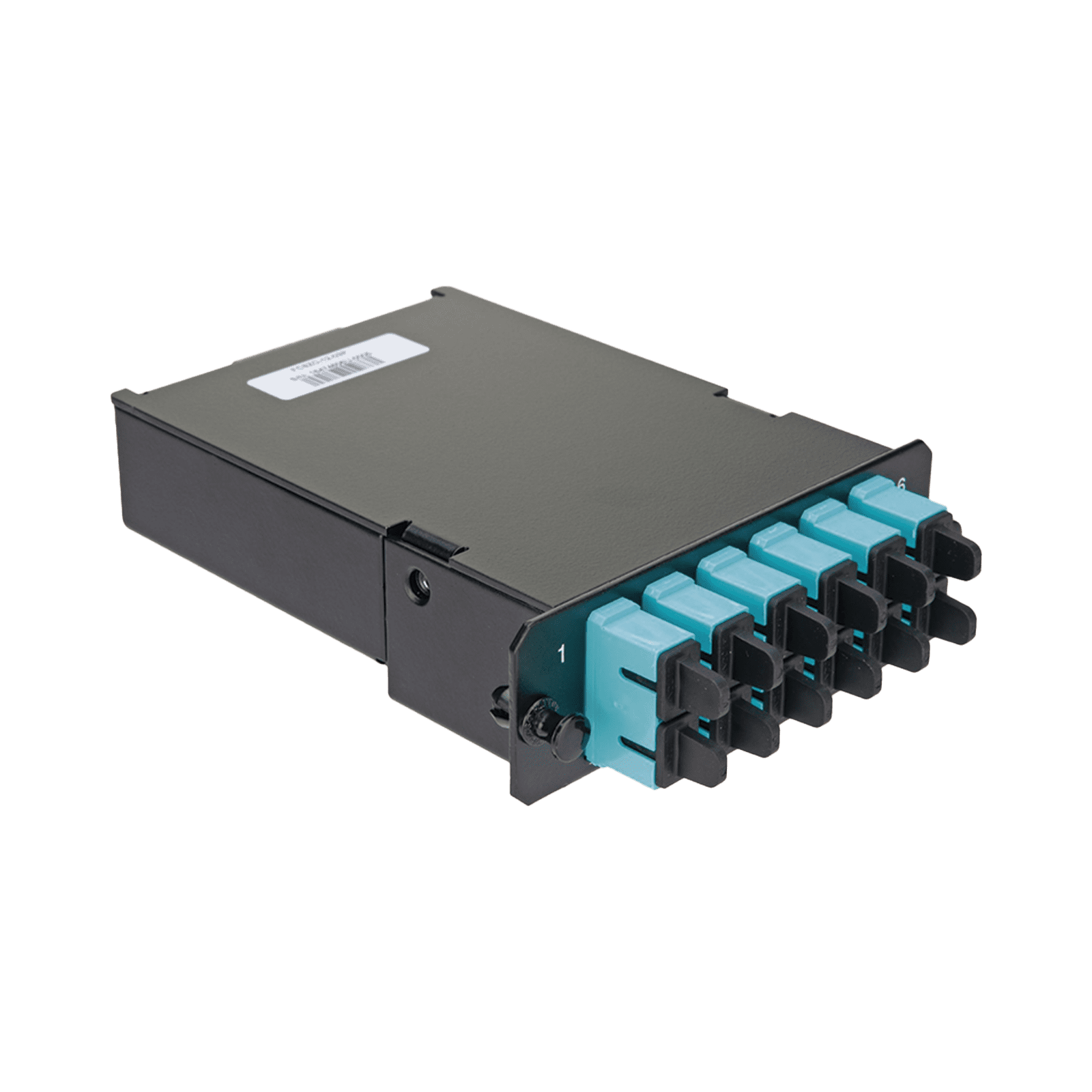 Placa Acopladora de Fibra Óptica FAP, Con 12 Pigtails y 6 Conectores SC Duplex (12 Fibras), Para Fibra Multimodo OM3/OM4, Color Aqua FCSZO-12-03P - PANDUIT