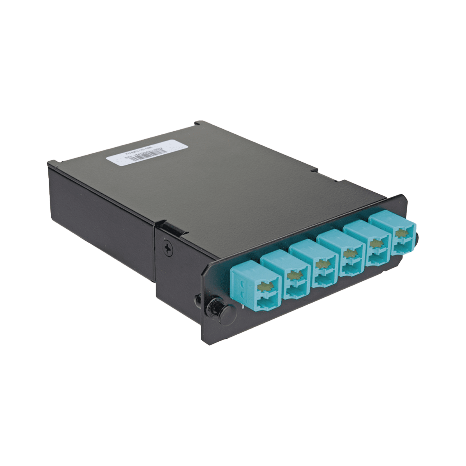 Placa Acopladora de Fibra Óptica FAP, Con 12 Pigtails y 6 Conectores LC Duplex (12 Fibras), Para Fibra Multimodo OM3/OM4, Color Aqua FCSZO-12-10P - PANDUIT