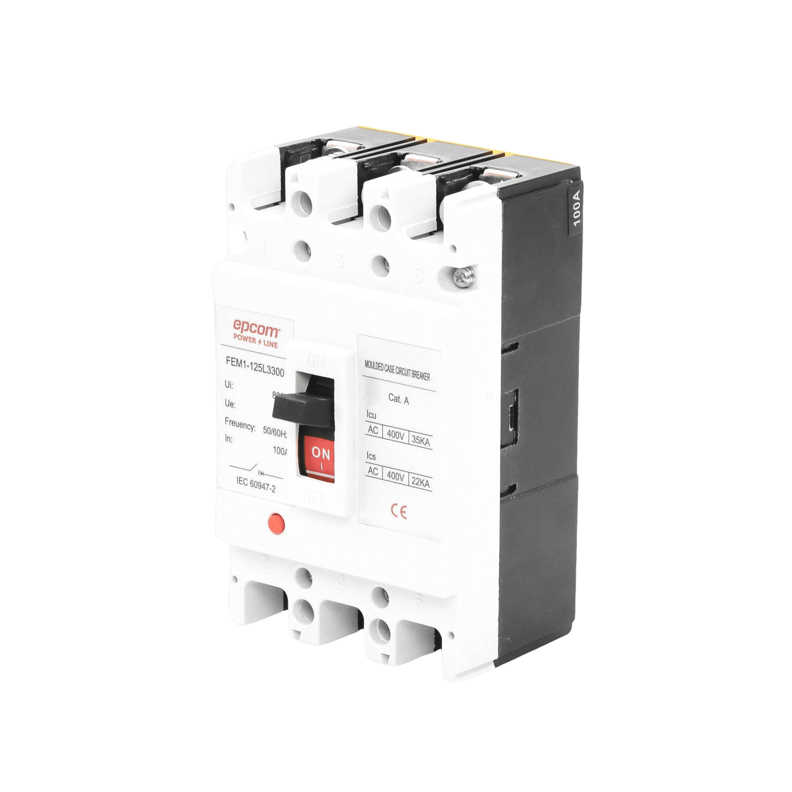 Protección Térmica/ Interruptor 3P, 100A, Corriente Alterna 690 V CA Trifásica. FEM11253P100A - EPCOM POWERLINE