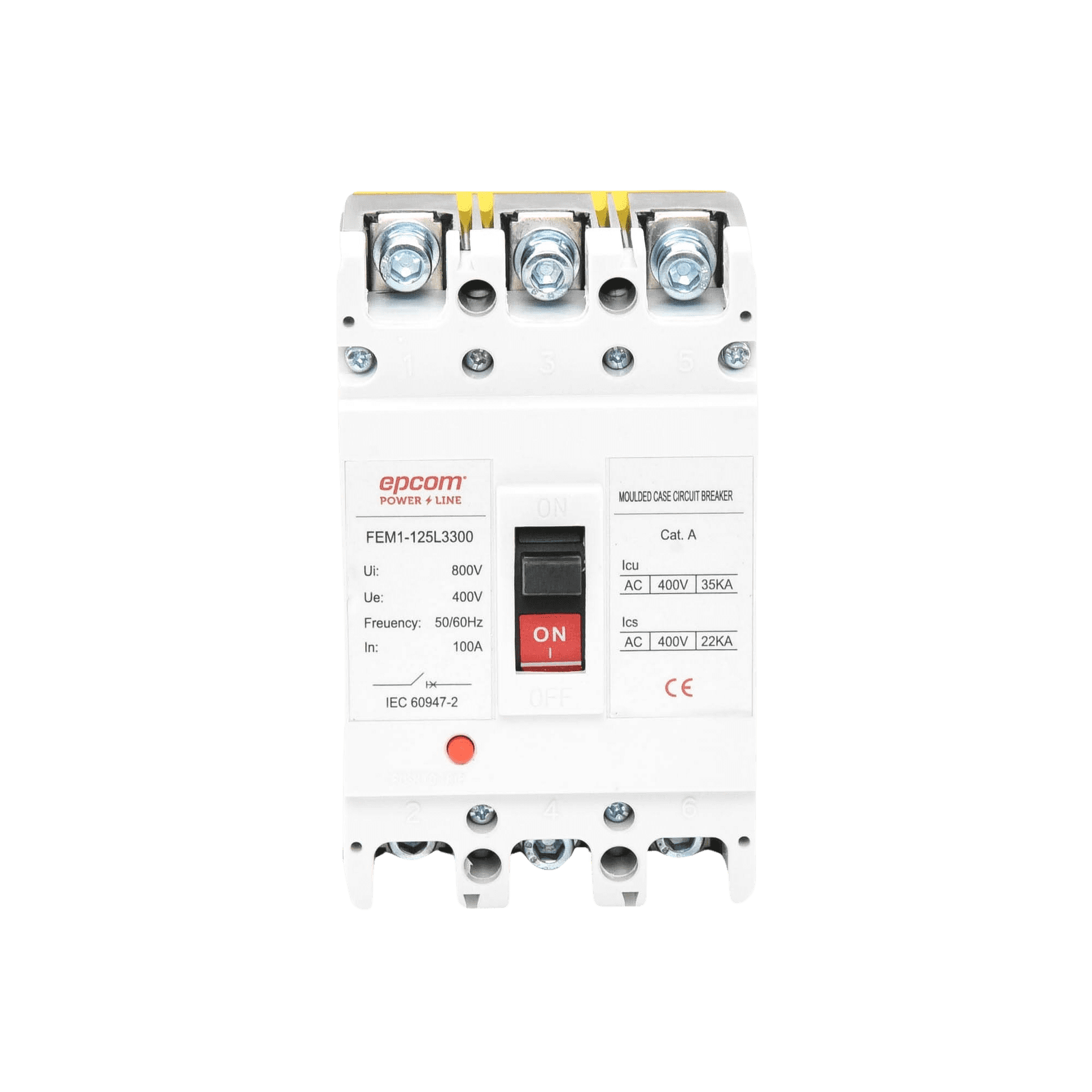 Protección Térmica/ Interruptor 3P, 100A, Corriente Alterna 690 V CA Trifásica. FEM11253P100A - EPCOM POWERLINE