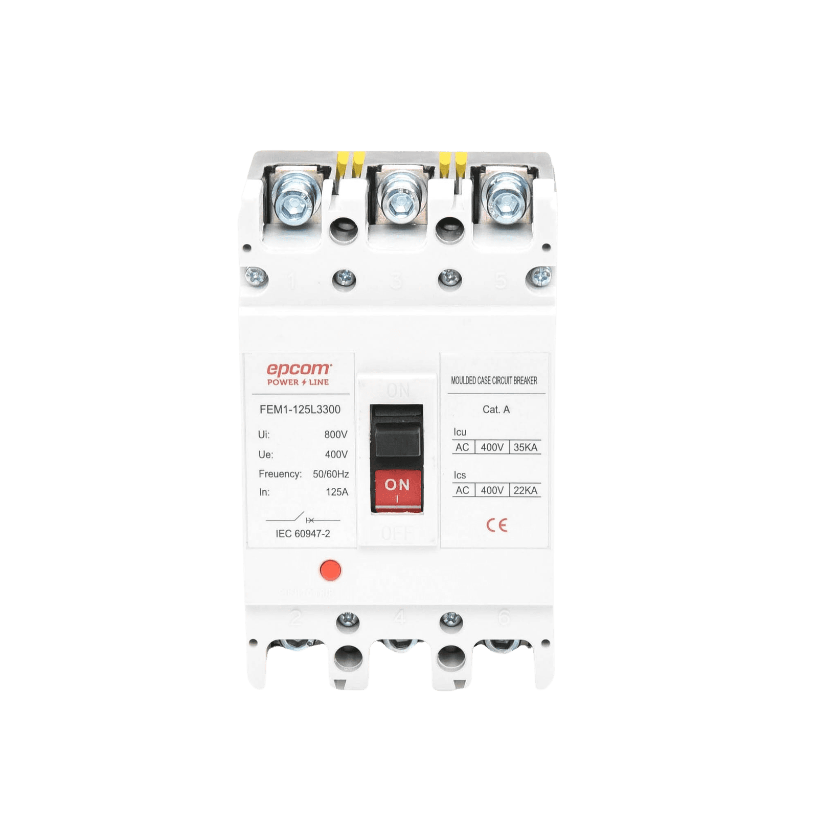 Protección Térmica 3P, 125A, Corriente Alterna 690 V CA Trifásica. FEM11253P125A - EPCOM POWERLINE