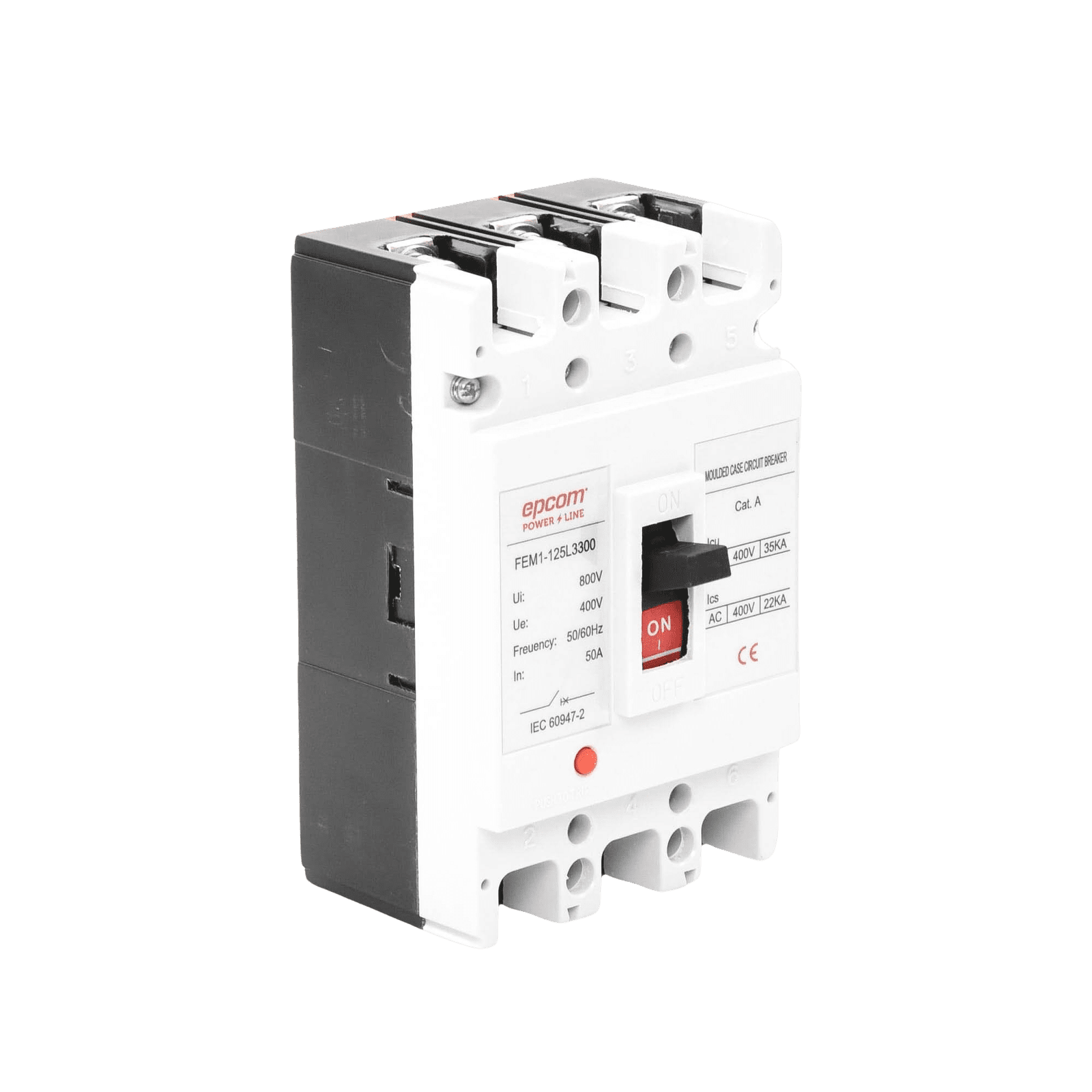 Protección Térmica 3P, 50A, Corriente Alterna 690 V CA Trifásica. FEM11253P50A - EPCOM POWERLINE