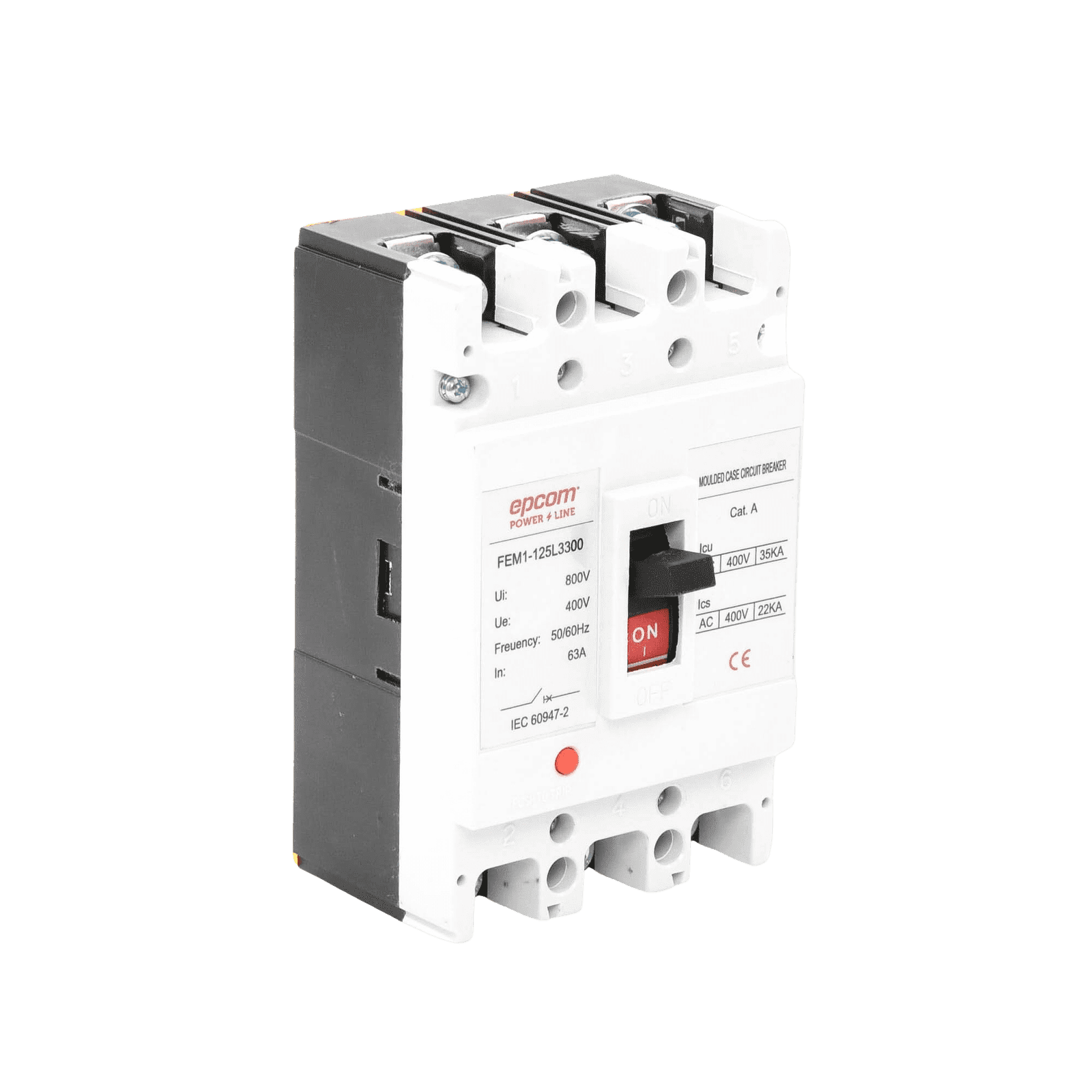 Protección Térmica 3P, 63A, Corriente Alterna 690 V CA Trifásica. FEM11253P63A - EPCOM POWERLINE