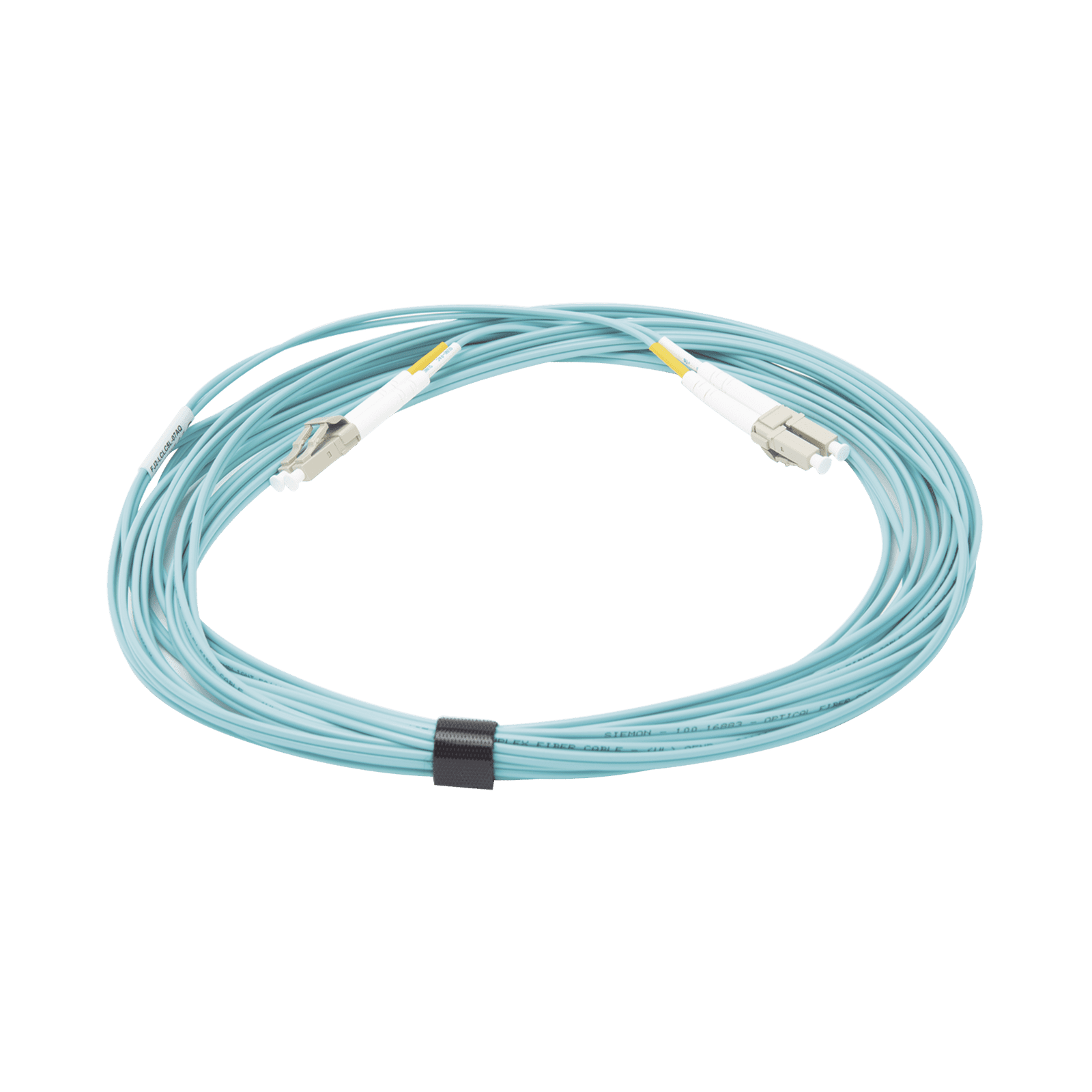Jumper de Fibra Óptica Multimodo 50/125 XGLO OM3, LC-LC Duplex, OFNR, Color Aqua, 7 Metros FJ2-LCLC5L-07AQ - SIEMON