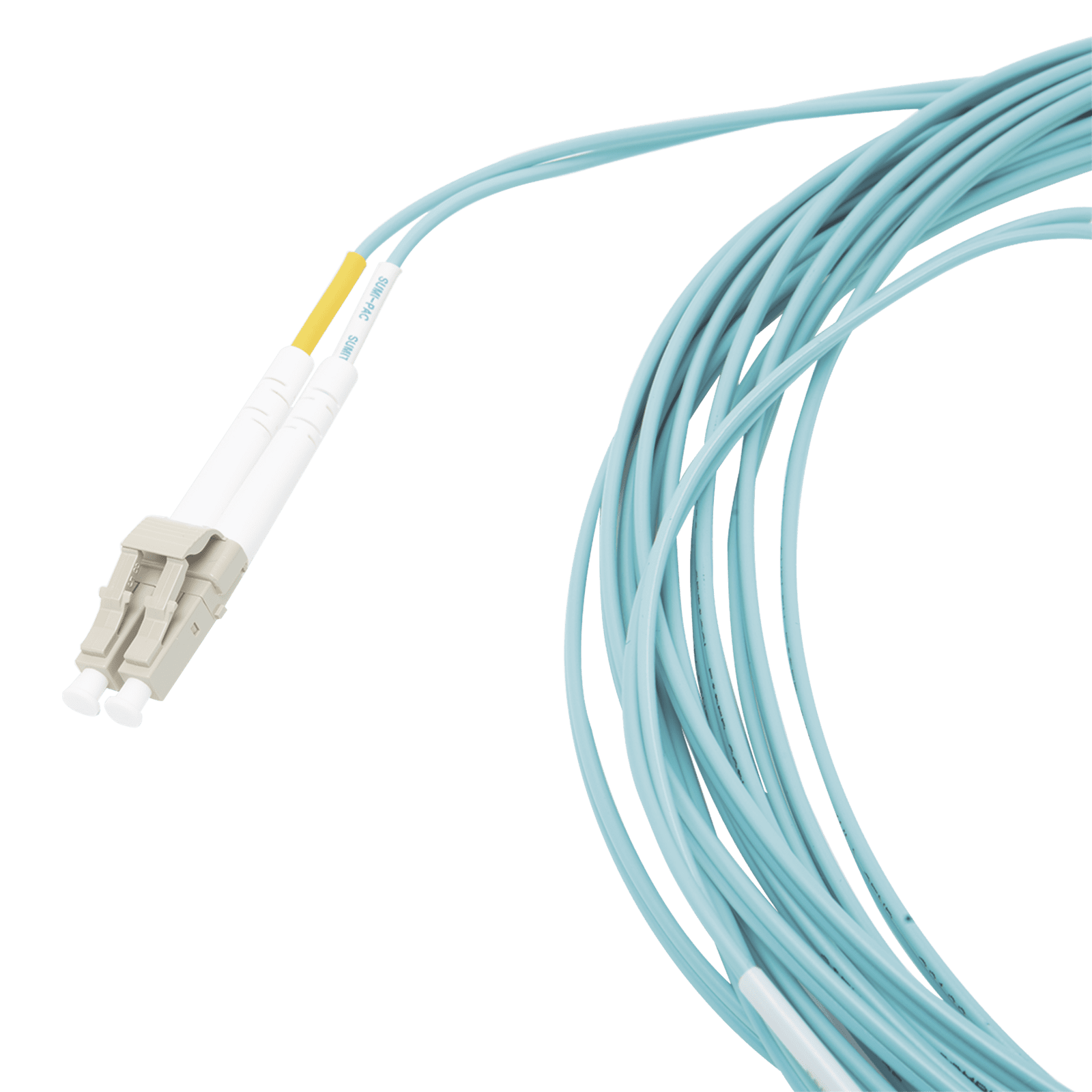 Jumper de Fibra Óptica Multimodo 50/125 XGLO OM3, LC-LC Duplex, OFNR, Color Aqua, 7 Metros FJ2-LCLC5L-07AQ - SIEMON
