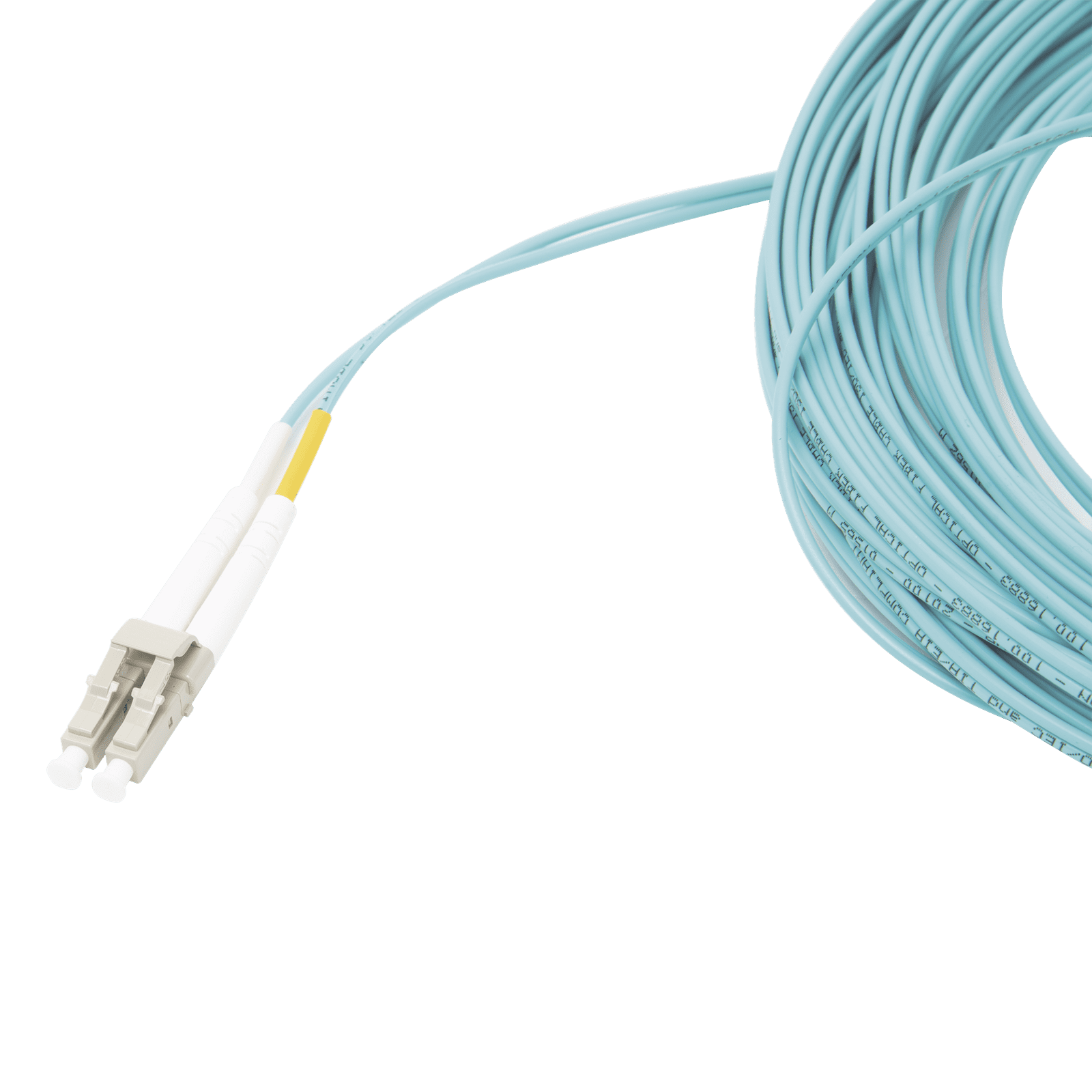 Jumper de Fibra Óptica Multimodo 50/125 XGLO OM3, LC-LC Duplex, OFNR, Color Aqua, 15 Metros FJ2-LCLC5L-15AQ - SIEMON