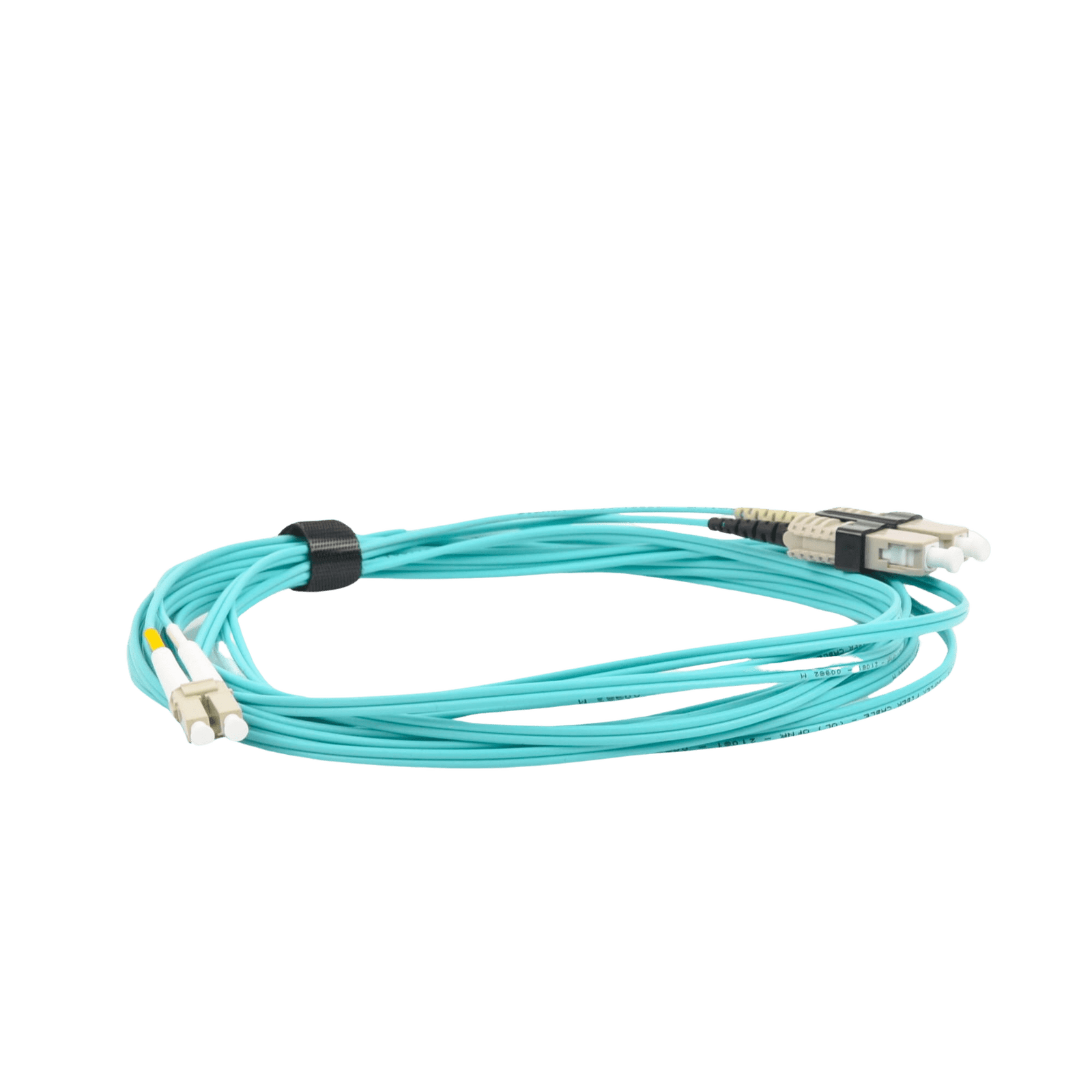 Jumper de Fibra Óptica Multimodo 50/125 XGLO OM3, LC-SC Duplex, OFNR, Color Aqua, 5 Metros FJ2-LCSC5L-05AQ - SIEMON