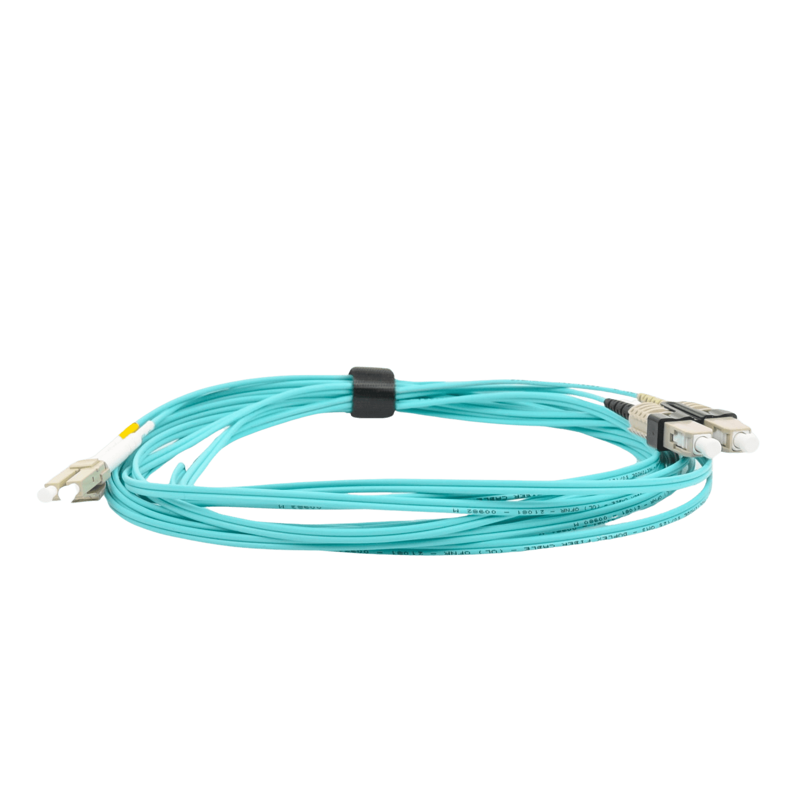 Jumper de Fibra Óptica Multimodo 50/125 XGLO OM3, LC-SC Duplex, OFNR, Color Aqua, 5 Metros FJ2-LCSC5L-05AQ - SIEMON