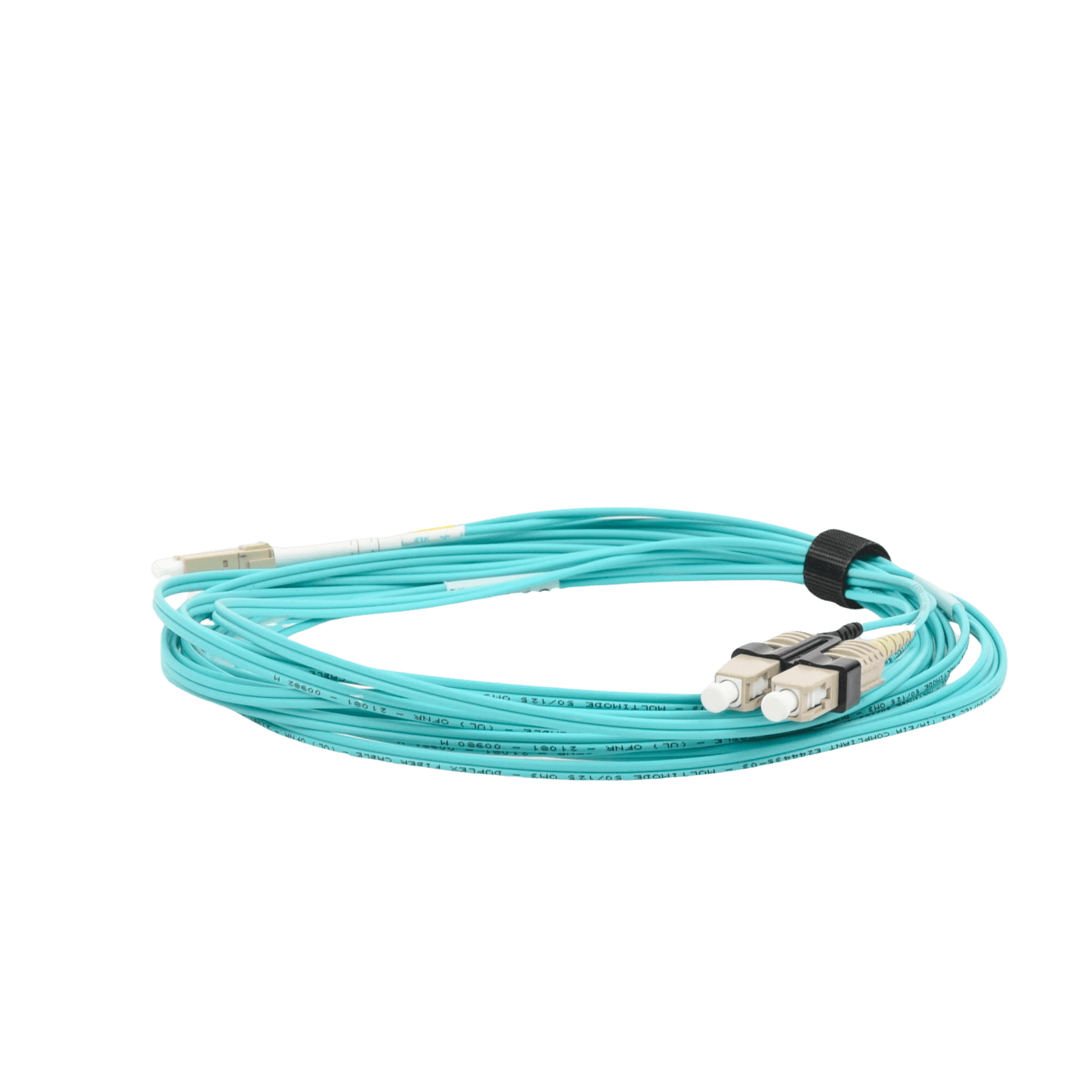 Jumper de Fibra Óptica Multimodo 50/125 XGLO OM3, LC-SC Duplex, OFNR, Color Aqua, 5 Metros FJ2-LCSC5L-05AQ - SIEMON