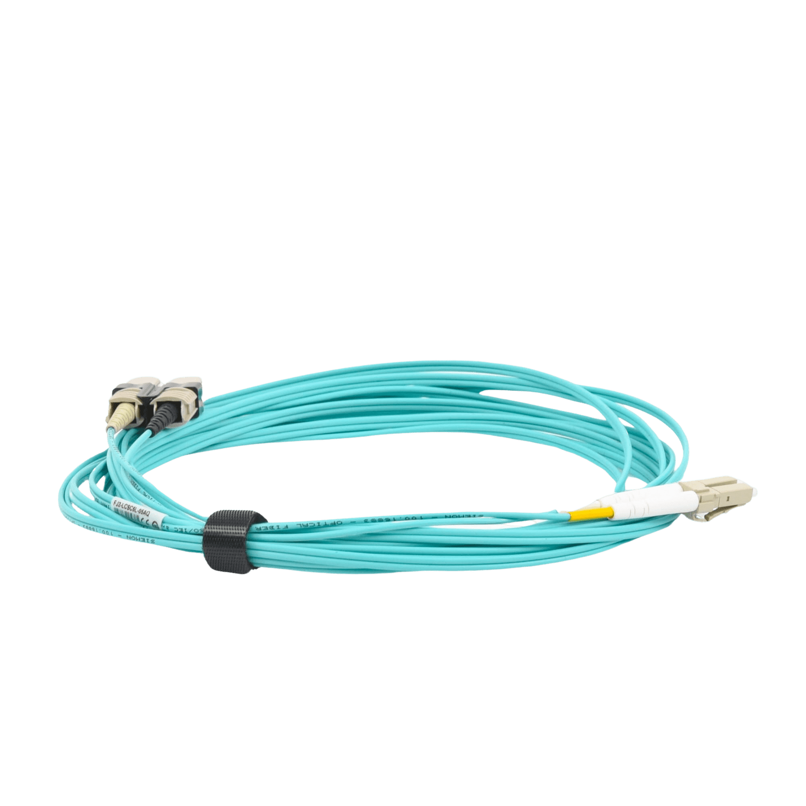 Jumper de Fibra Óptica Multimodo 50/125 XGLO OM3, LC-SC Duplex, OFNR, Color Aqua, 5 Metros FJ2-LCSC5L-05AQ - SIEMON