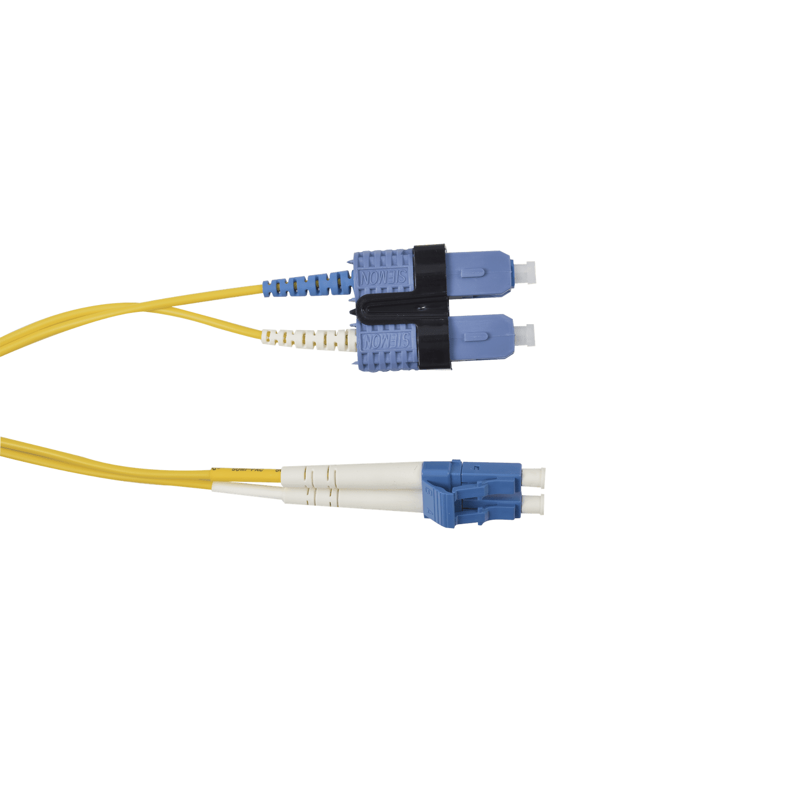 Jumper de Fibra Óptica Monomodo (OS2), XGLO, Riser, LC/UPC-SC/UPC Duplex, OFNR, Color Amarillo, 1 Metro FJ2-LCUSCUL-01 - SIEMON