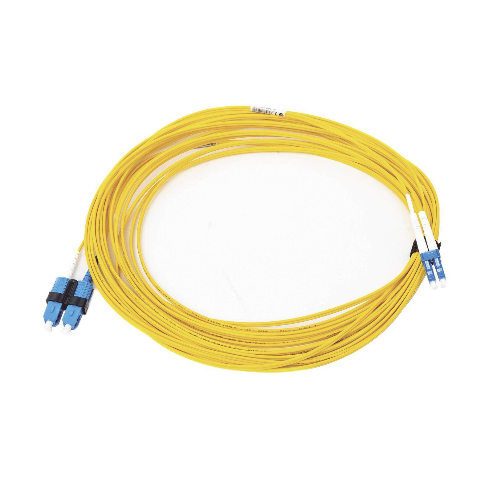Jumper de Fibra Óptica Monomodo (OS2), XGLO, LC/UPC-SC/UPC Duplex, OFNR, Color Amarillo, 10 Metros FJ2-LCUSCUL-10 - SIEMON